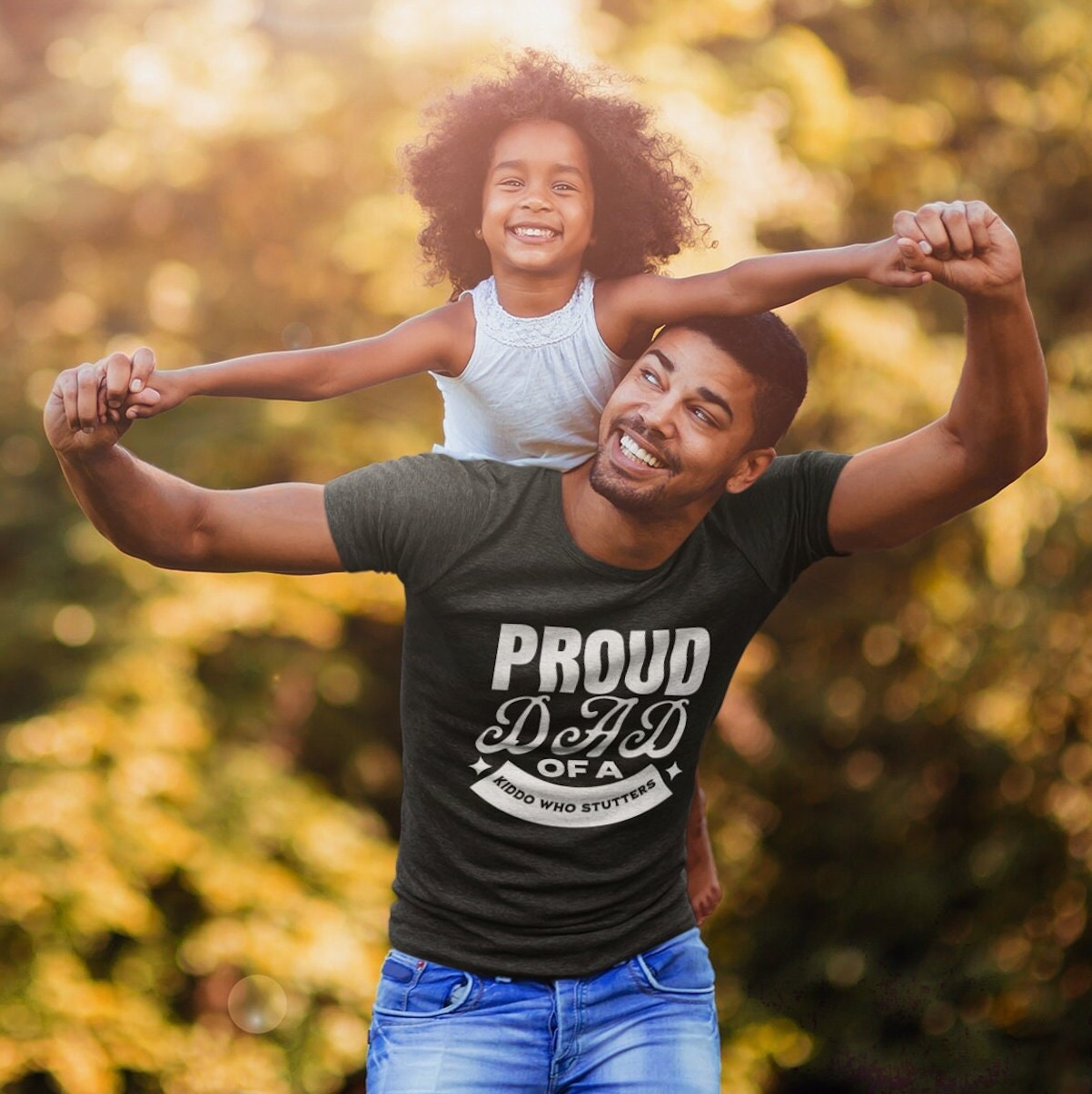 Proud Dad of a Kiddo Who Stutters Father's Day T-Shirt