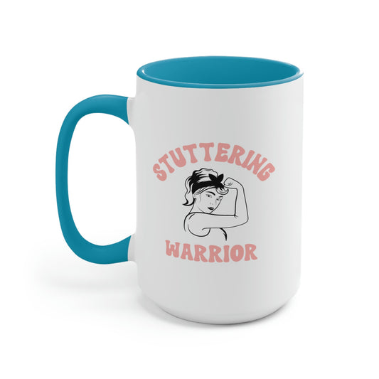 Stuttering Warrior Pinup Strong Woman Mug, 15oz