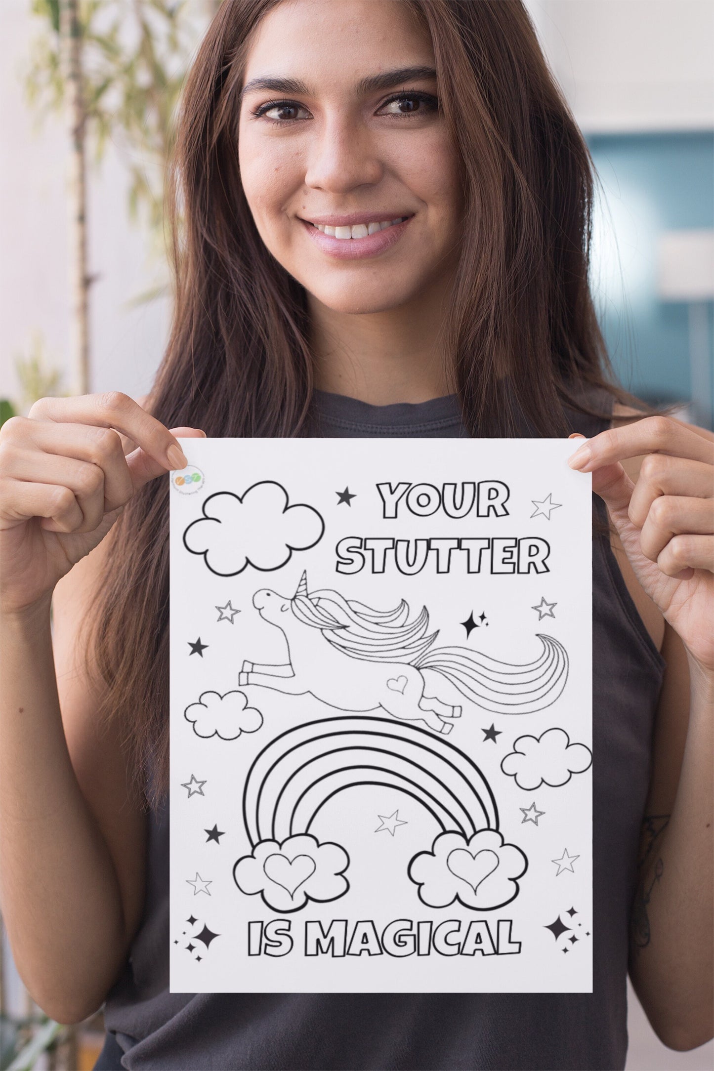 Digital Stuttering Positive Coloring Pages for SLP Stuttering Therapy