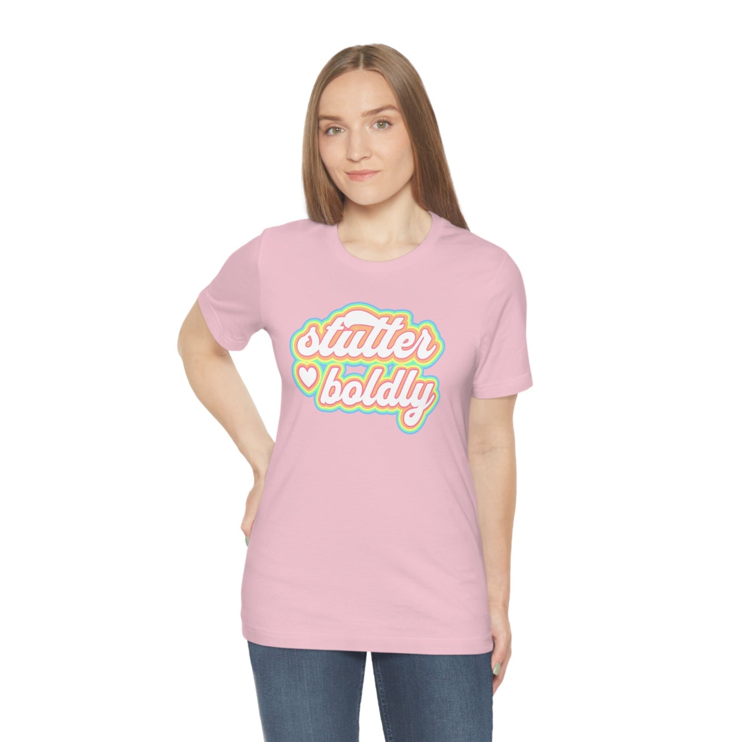 Stutter Boldly Retro Unisex Pastel T-Shirt