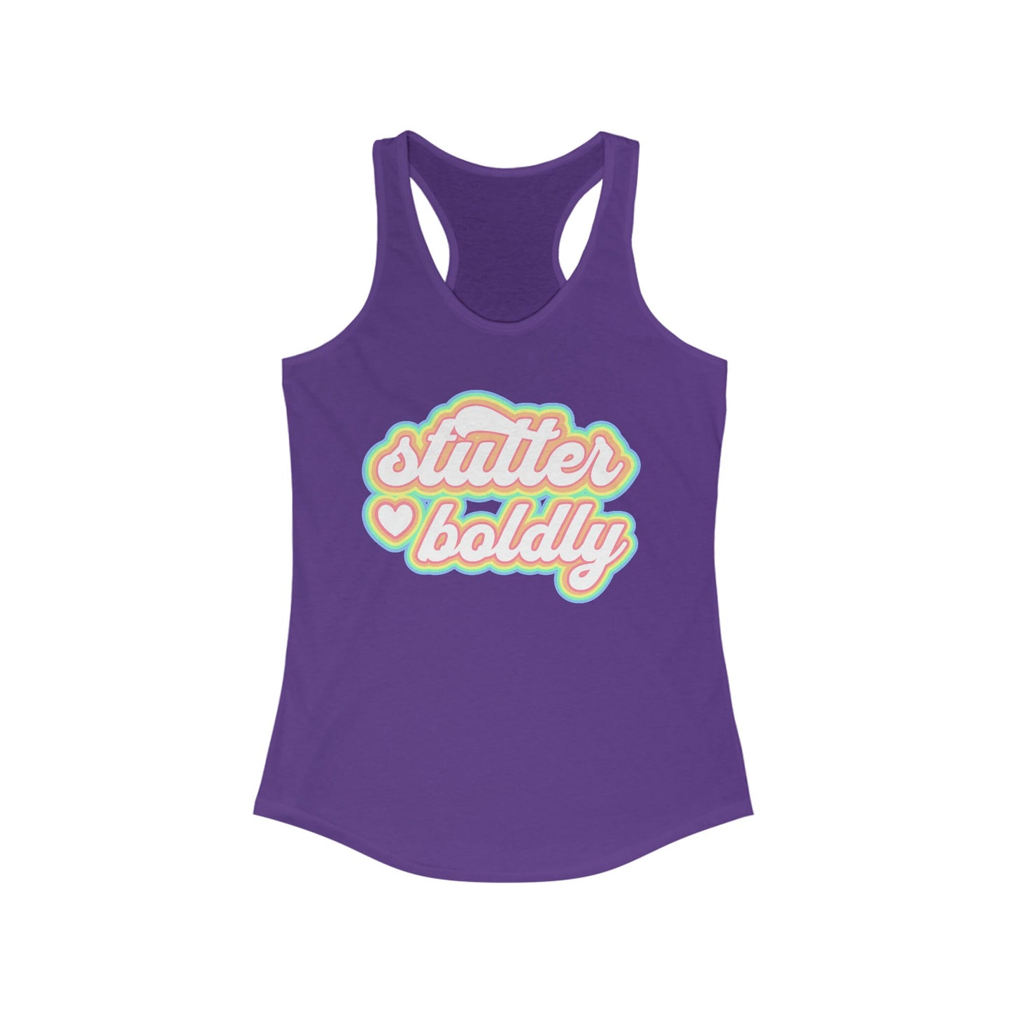 Women's Stutter Tank Top, Team Stuttering, Racerback Tank, Stutter Boldly, Retro Tank, Normalize Stuttering, Gift for woman who stutters