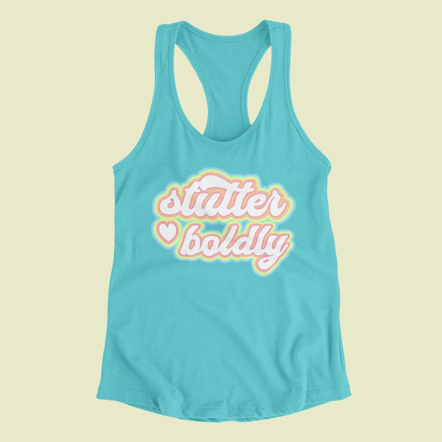 Women's Stutter Tank Top, Team Stuttering, Racerback Tank, Stutter Boldly, Retro Tank, Normalize Stuttering, Gift for woman who stutters