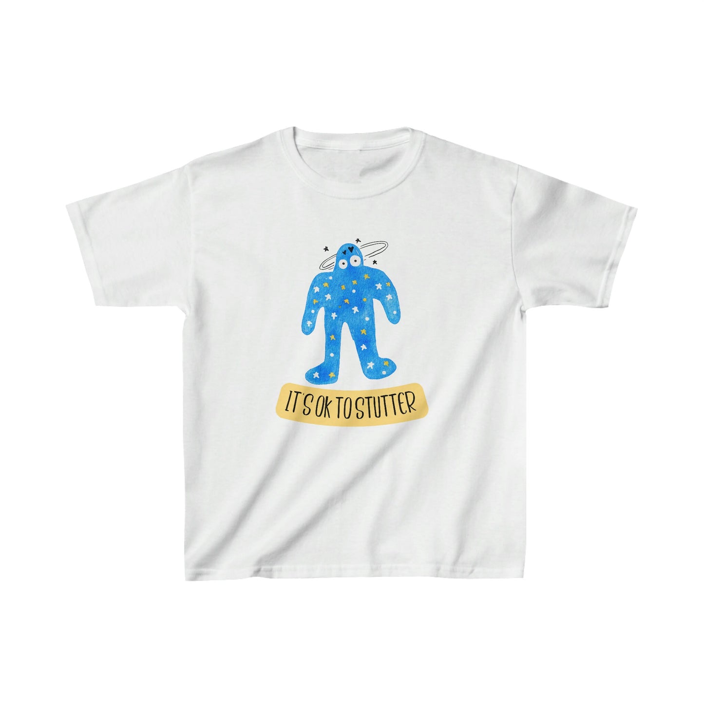 It's OK to Stutter Hand Drawn Monster Kids Tshirt