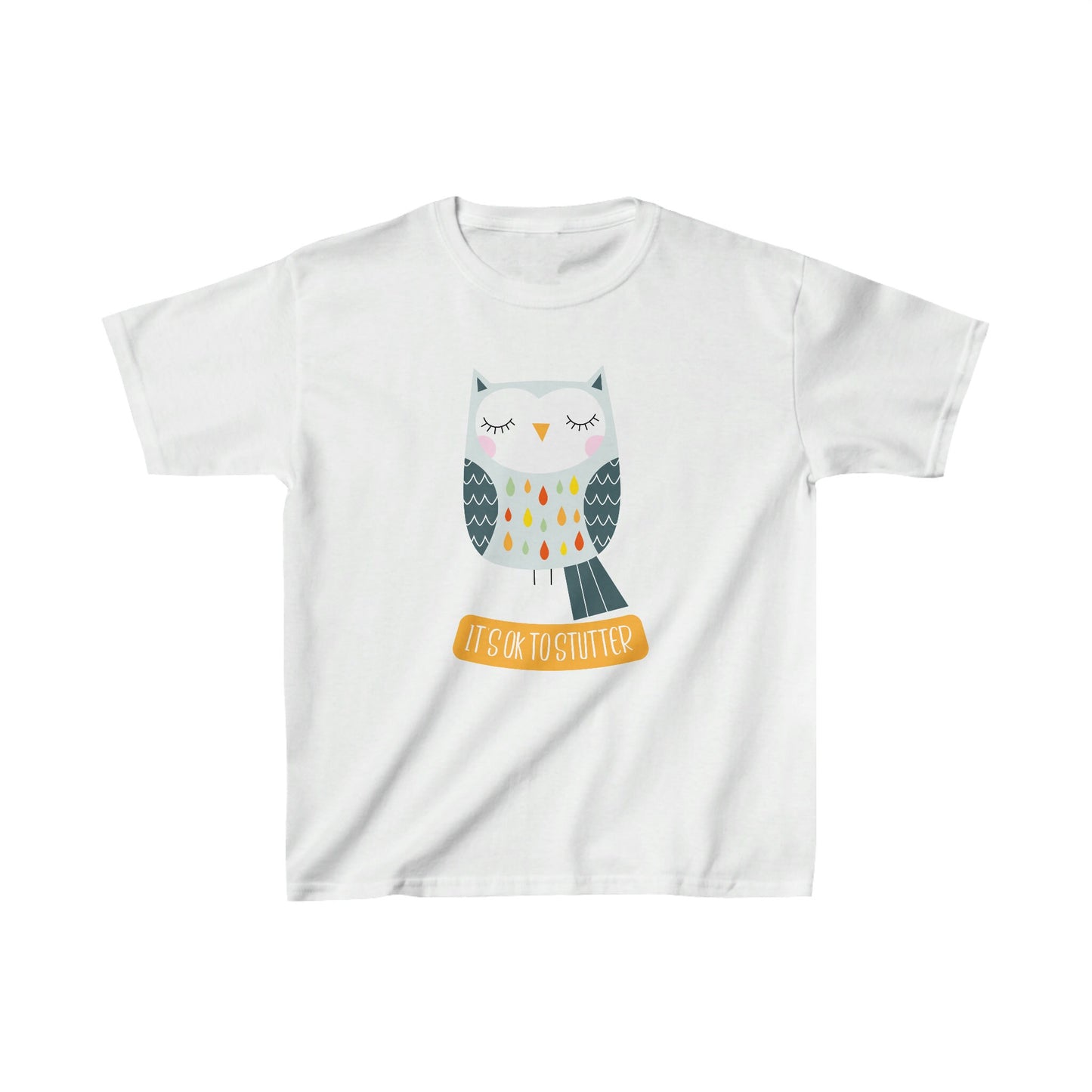 Owl It's OK to Stutter Kids Tshirt