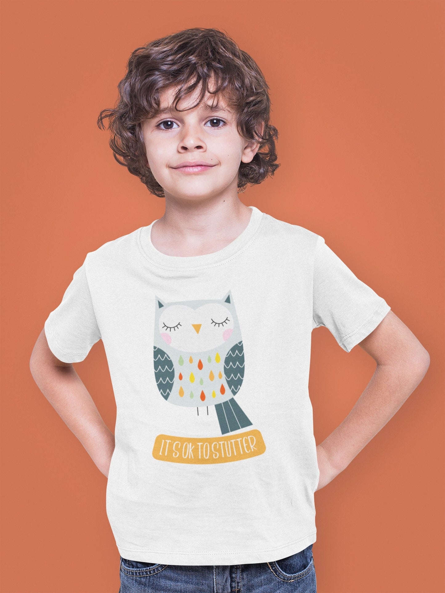 Owl It's OK to Stutter Kids Tshirt