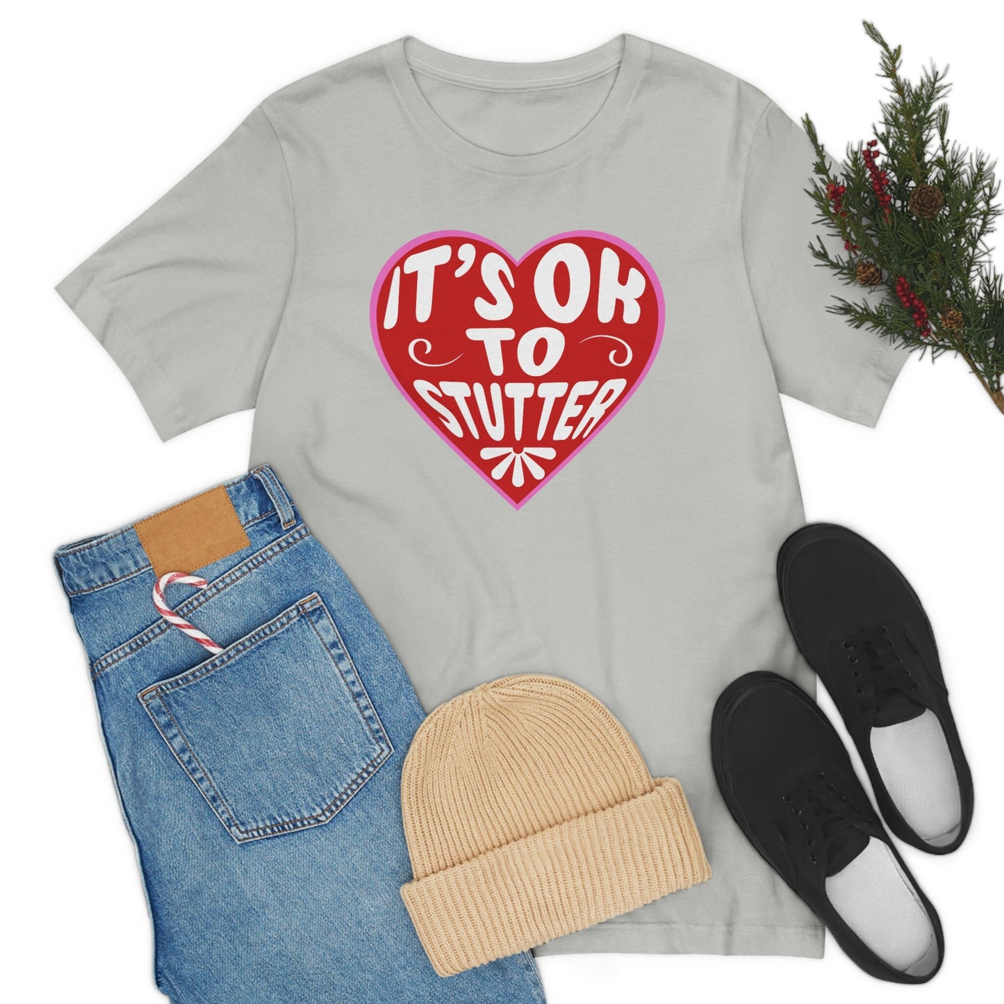 Stuttering Heart T-shirt It's OK to Stutter