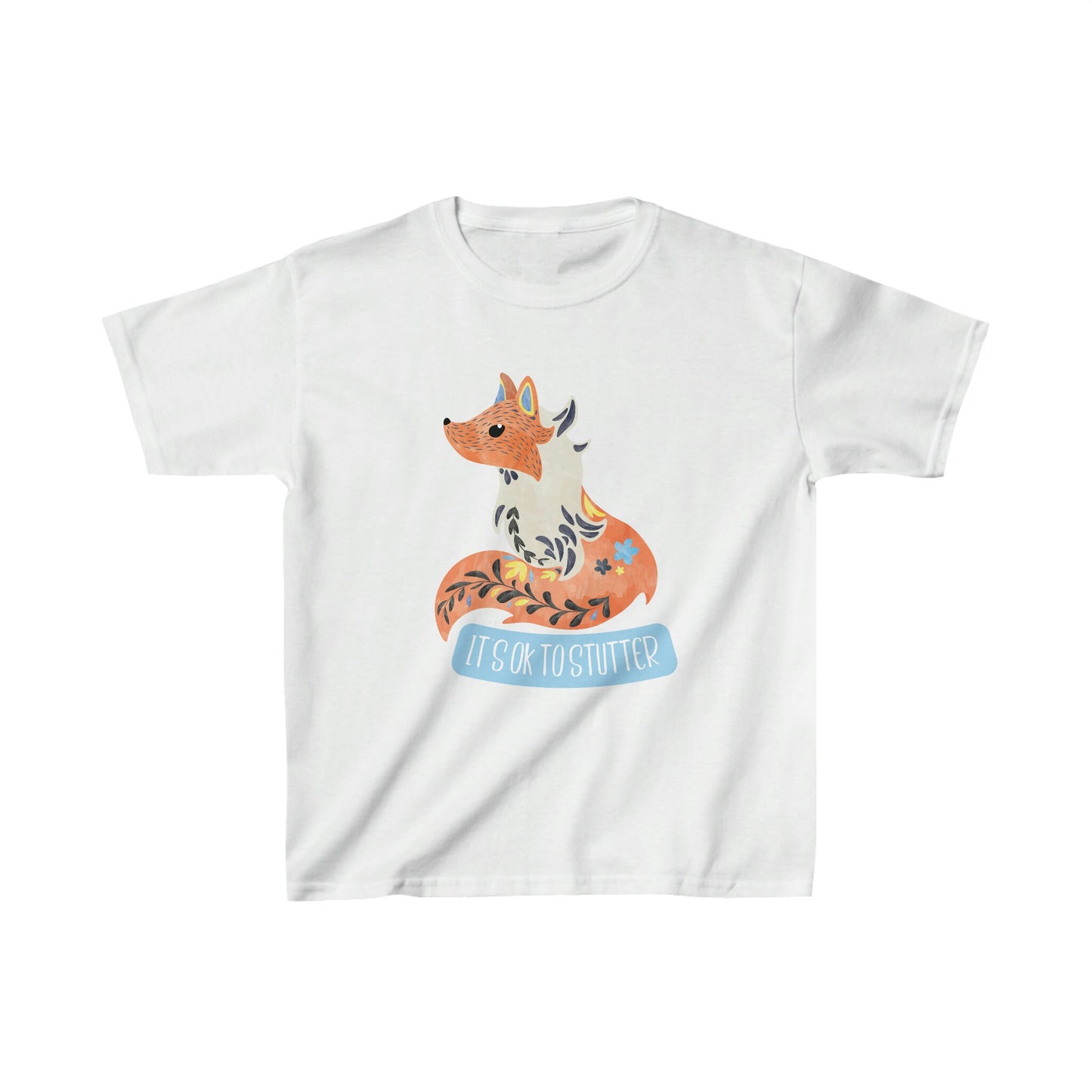 It's OK to Stutter Scandinavian Fox Kids Stuttering Tshirt