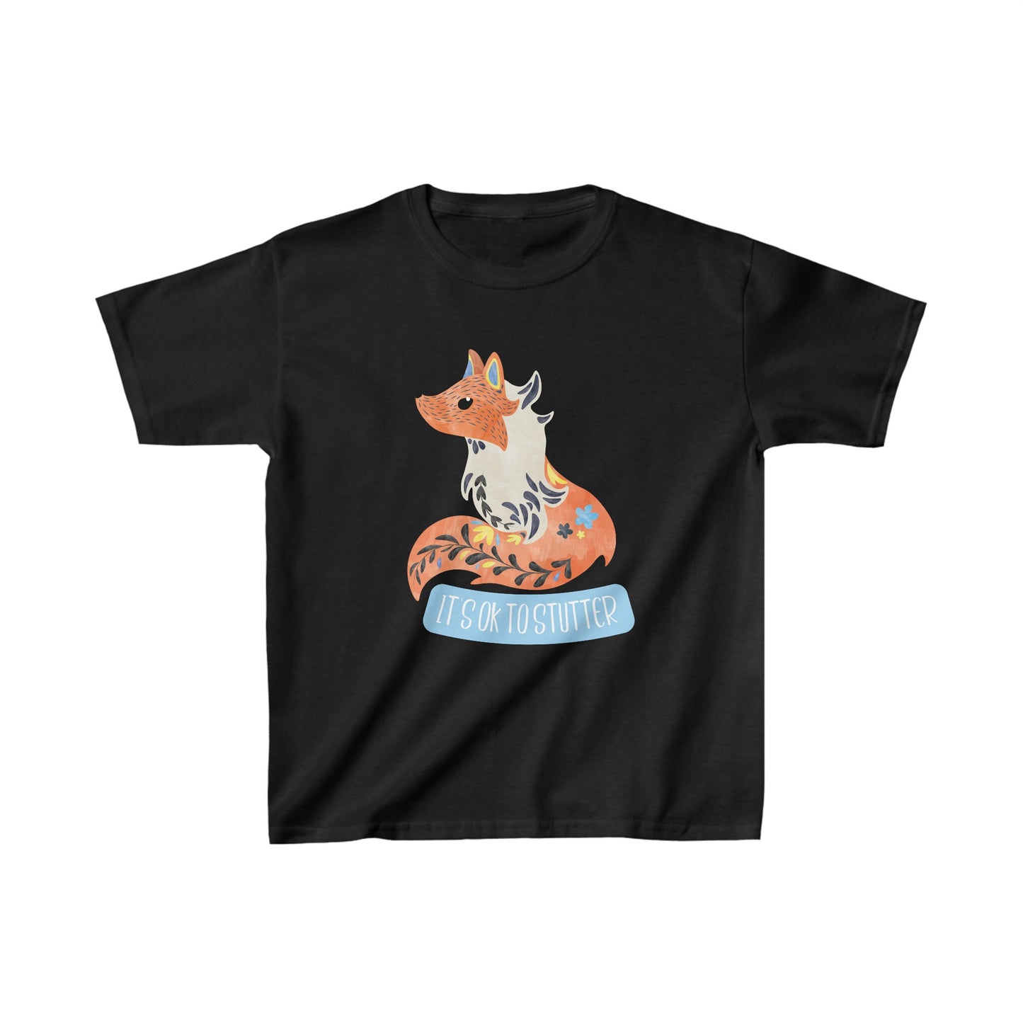 It's OK to Stutter Scandinavian Fox Kids Stuttering Tshirt