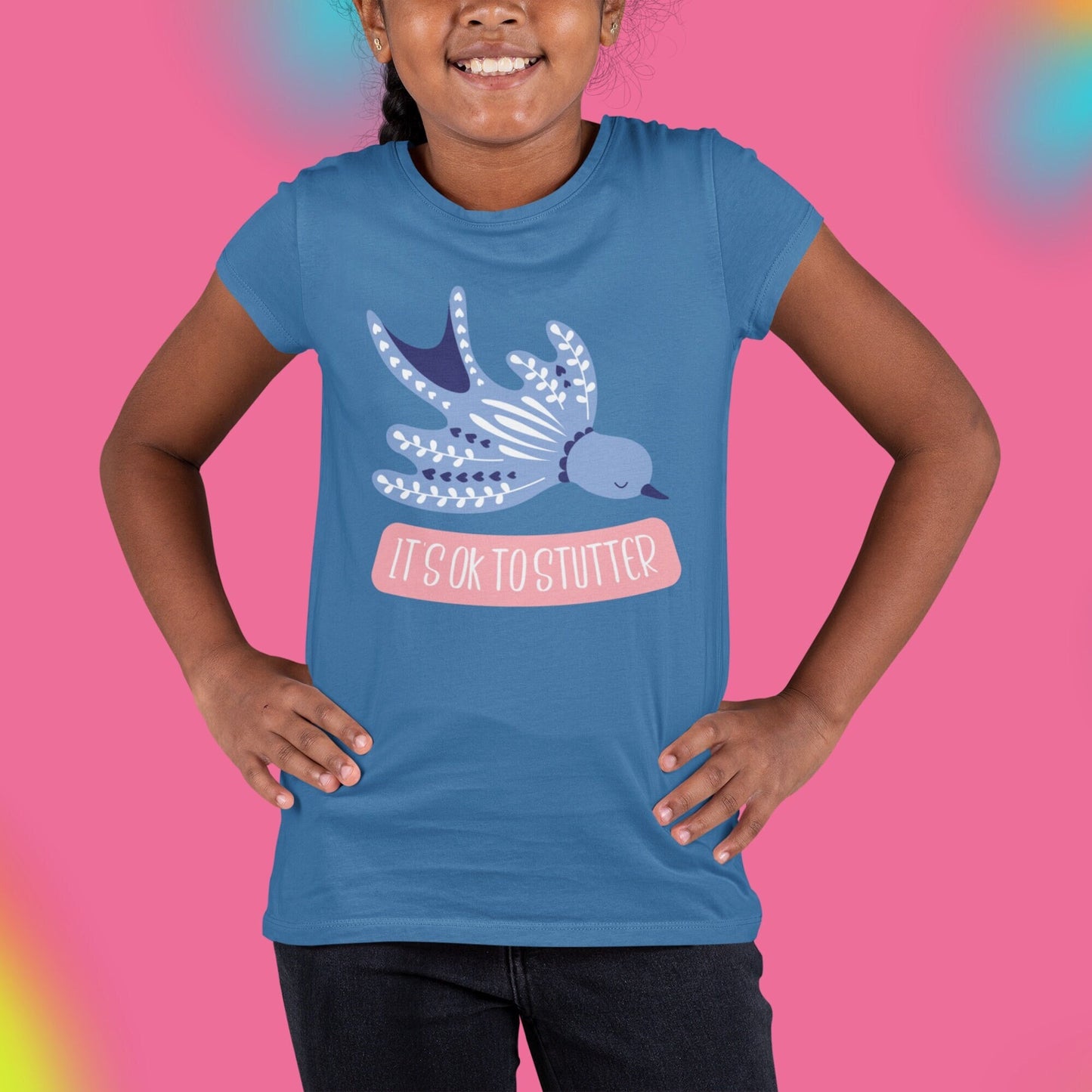 Kids Bird It's OK to Stutter Tshirt