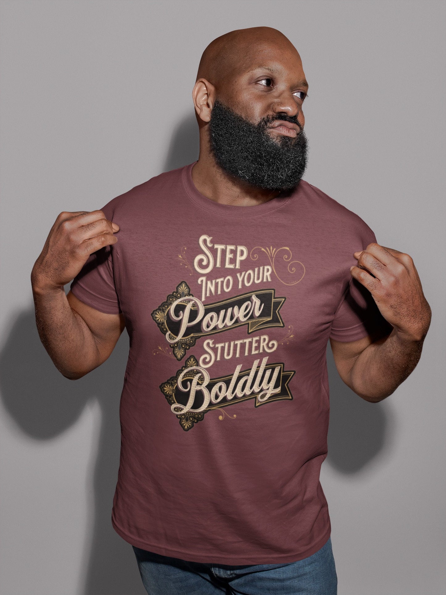 Step into Your Power, Stutter Boldly Unisex T-Shirt