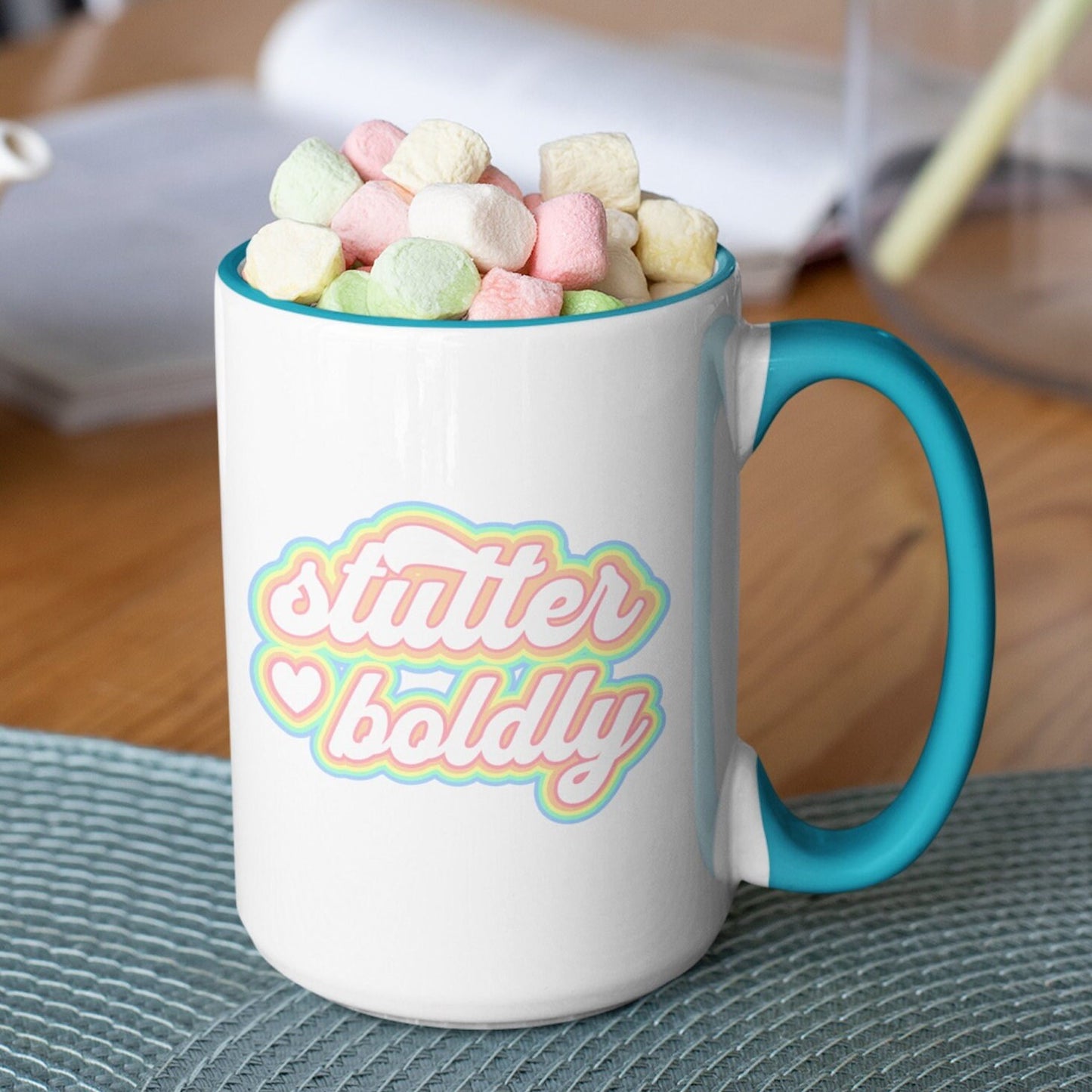 Stutter Boldly Pastel Retro Coffee Mug, 15oz