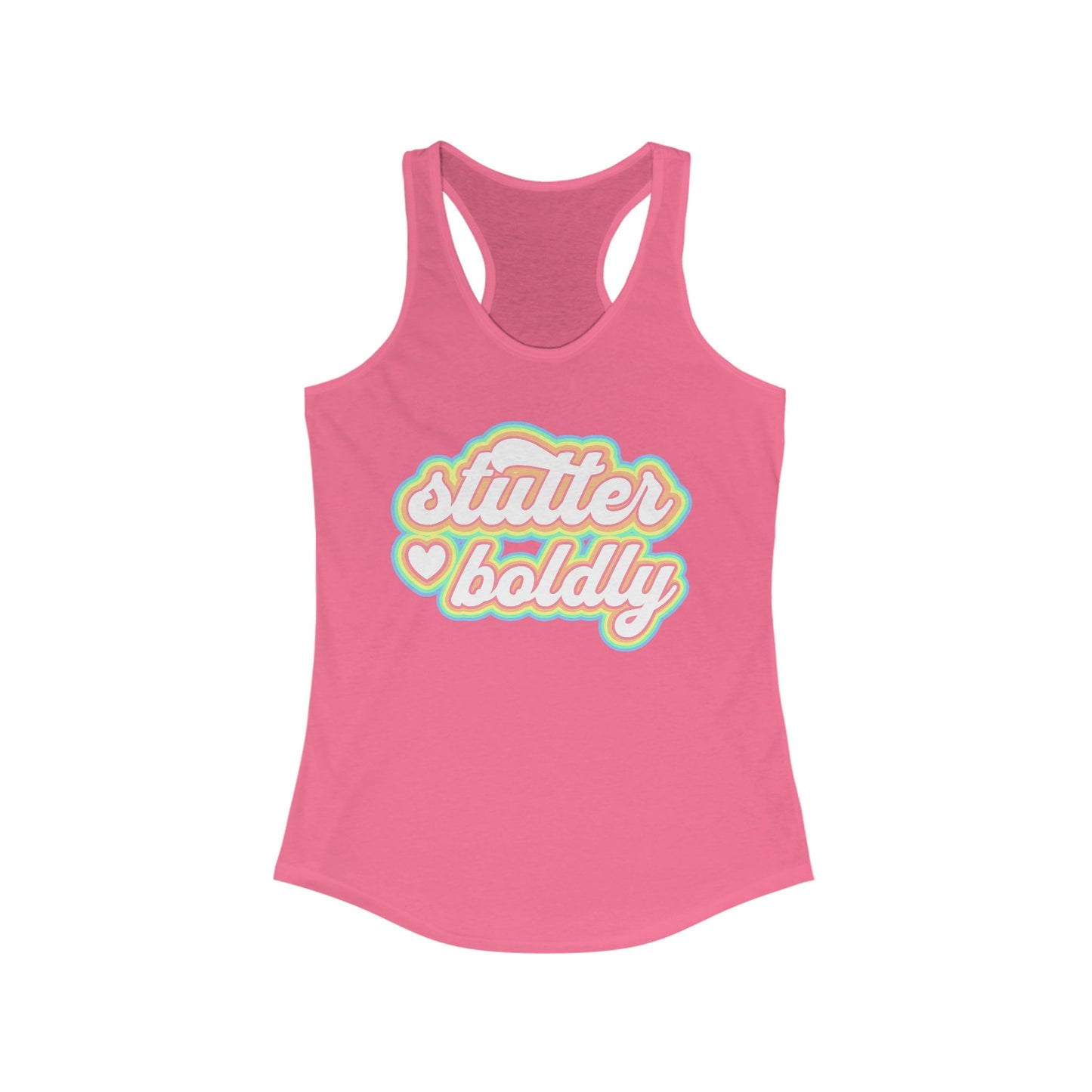 Women's Stutter Tank Top, Team Stuttering, Racerback Tank, Stutter Boldly, Retro Tank, Normalize Stuttering, Gift for woman who stutters