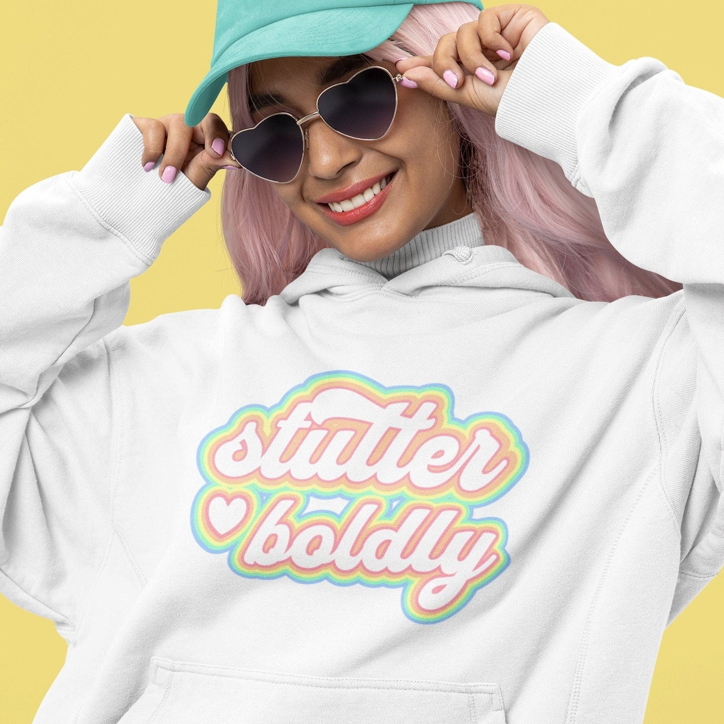 Stutter Boldly Pastel Retro Unisex Hoodie