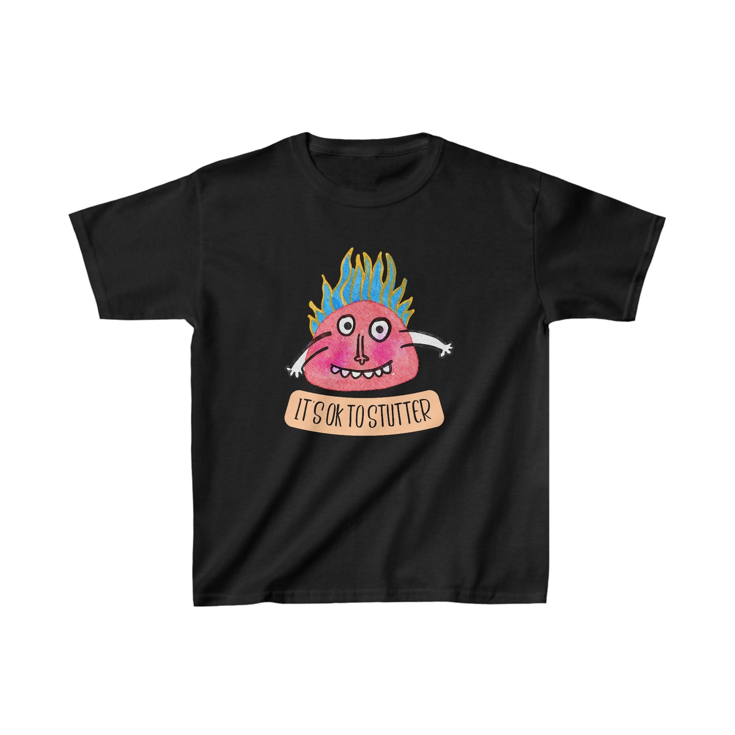 It's OK to Stutter Hand Drawn Monster Youth T-shirt