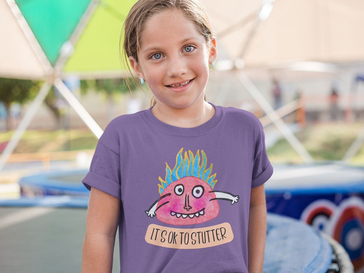 It's OK to Stutter Hand Drawn Monster Youth T-shirt