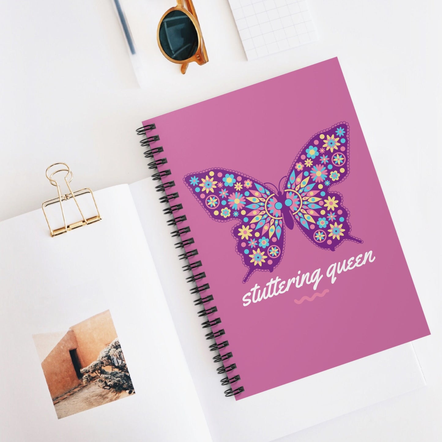 Stuttering Queen Y2K Butterfly Spiral Notebook