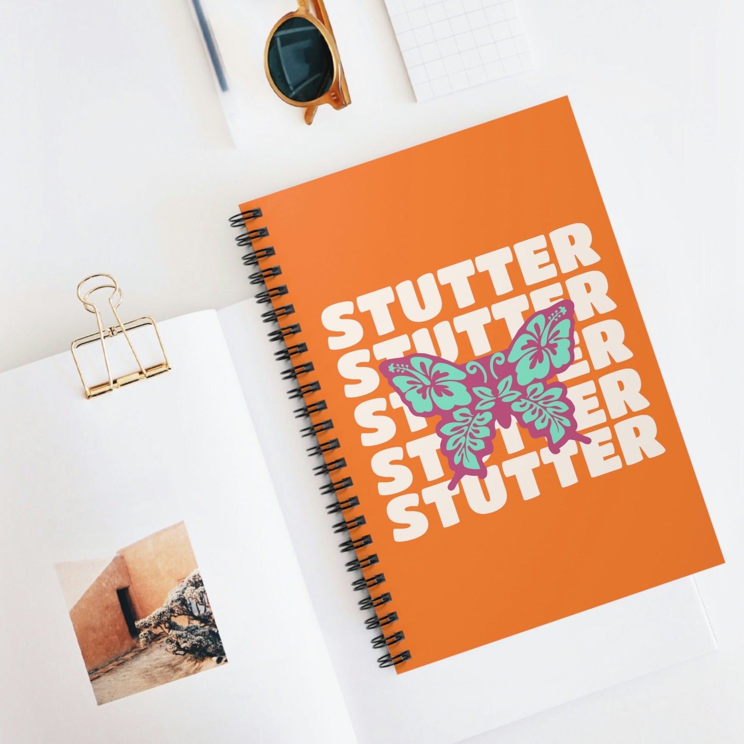 Stutter Butterfly Spiral Notebook