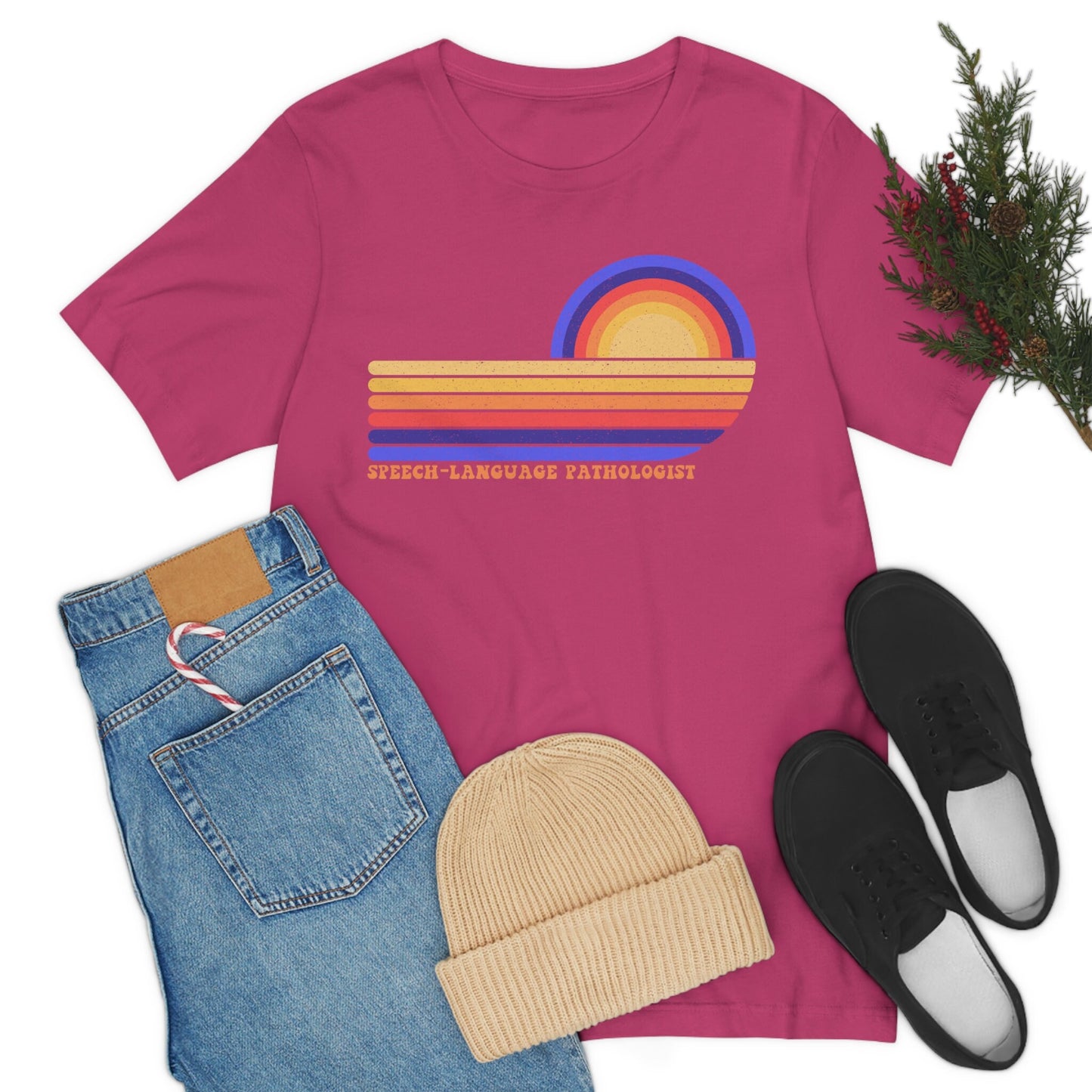 Speech Language Pathologist Retro Sun T-Shirt