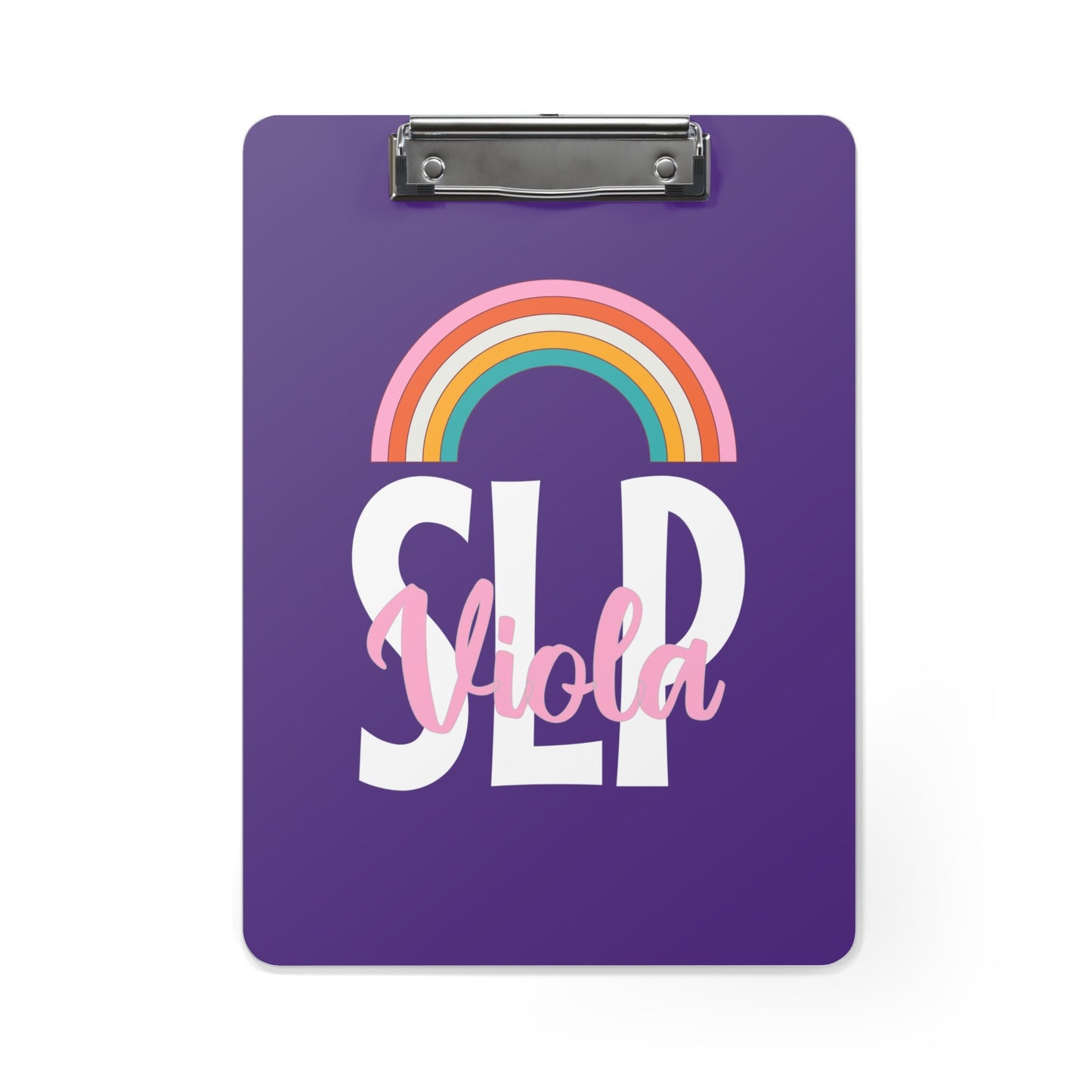 Custom Personalized Name Rainbow SLP Clipboard