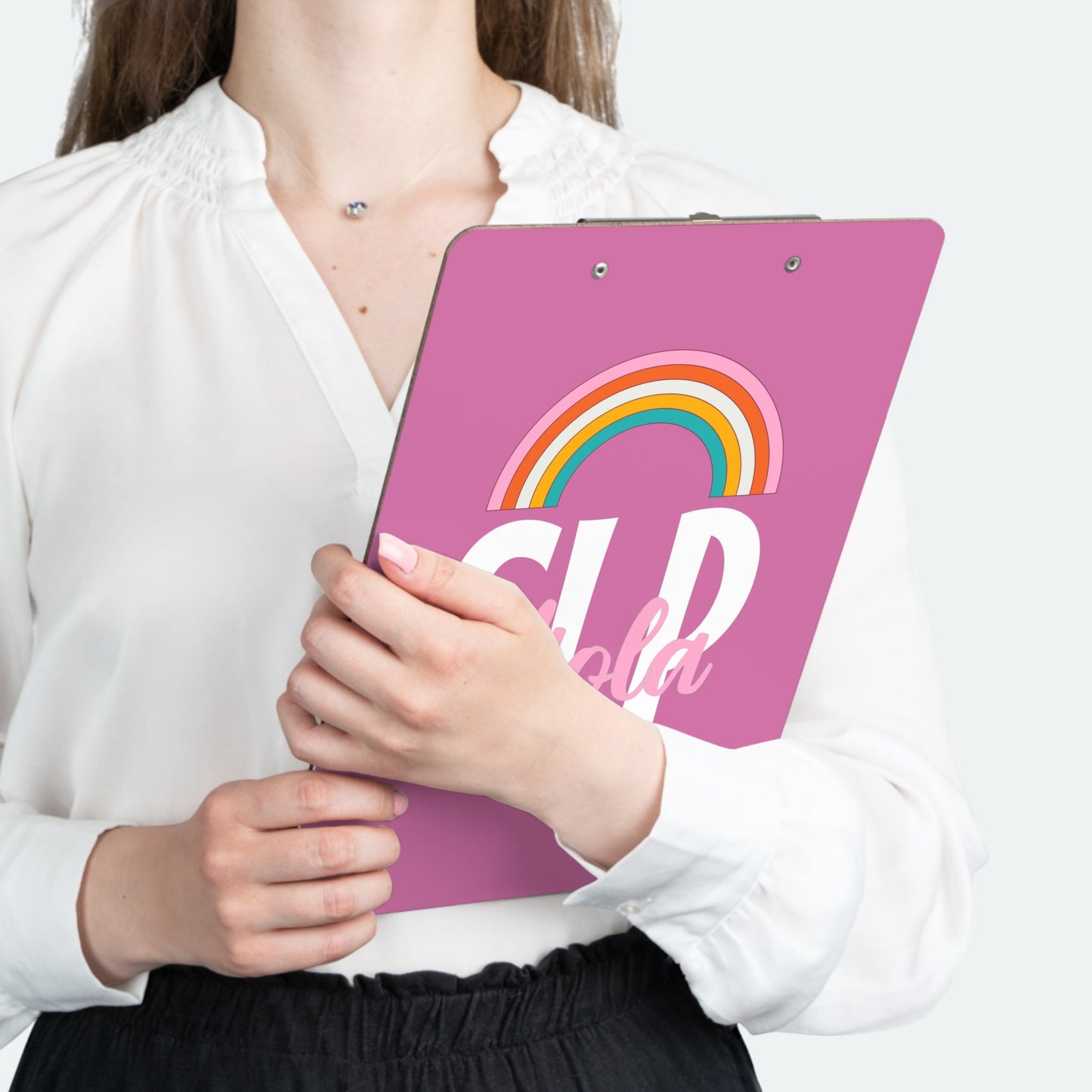 Custom Personalized Name Rainbow SLP Clipboard