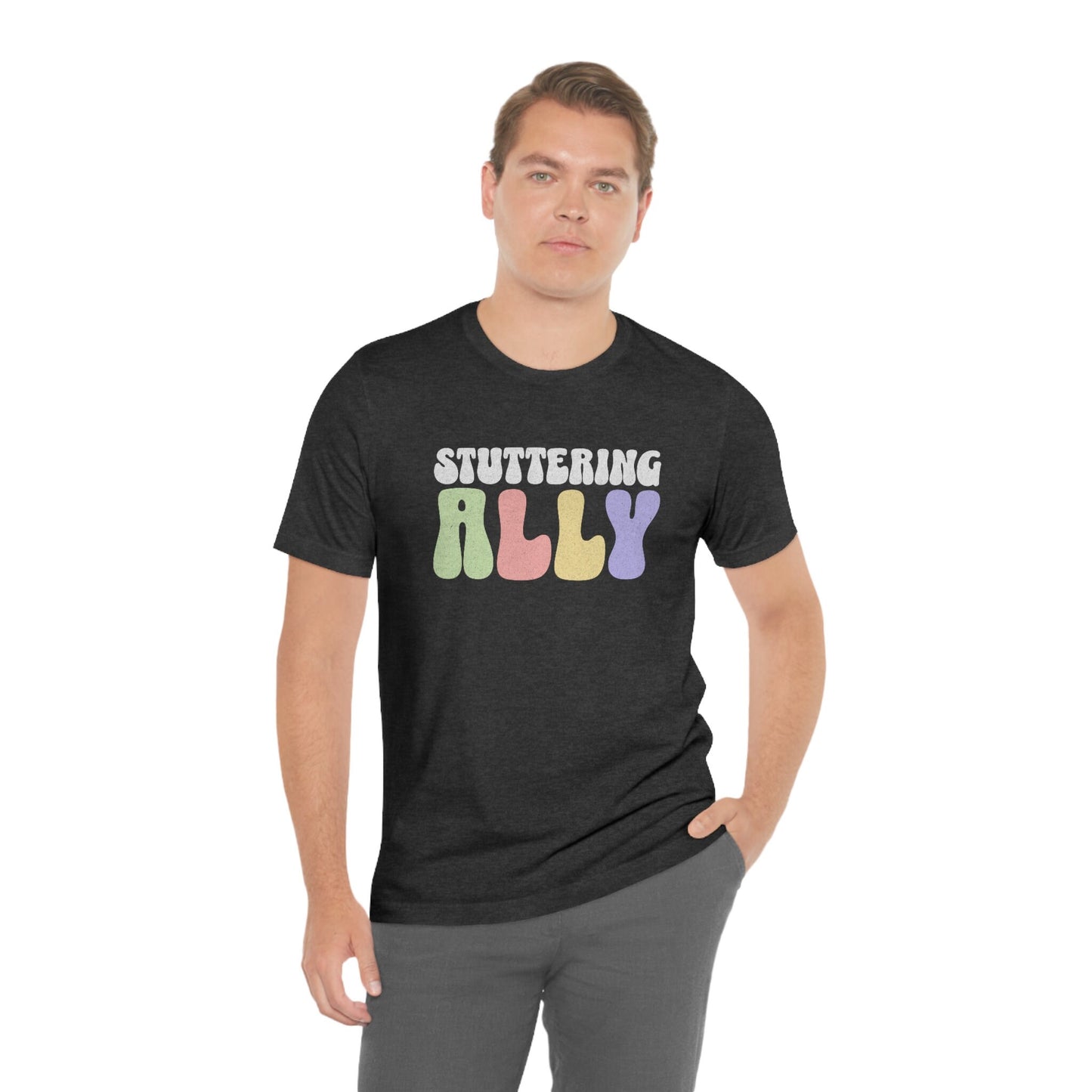 Stuttering Ally Pastel Text Retro Shirt