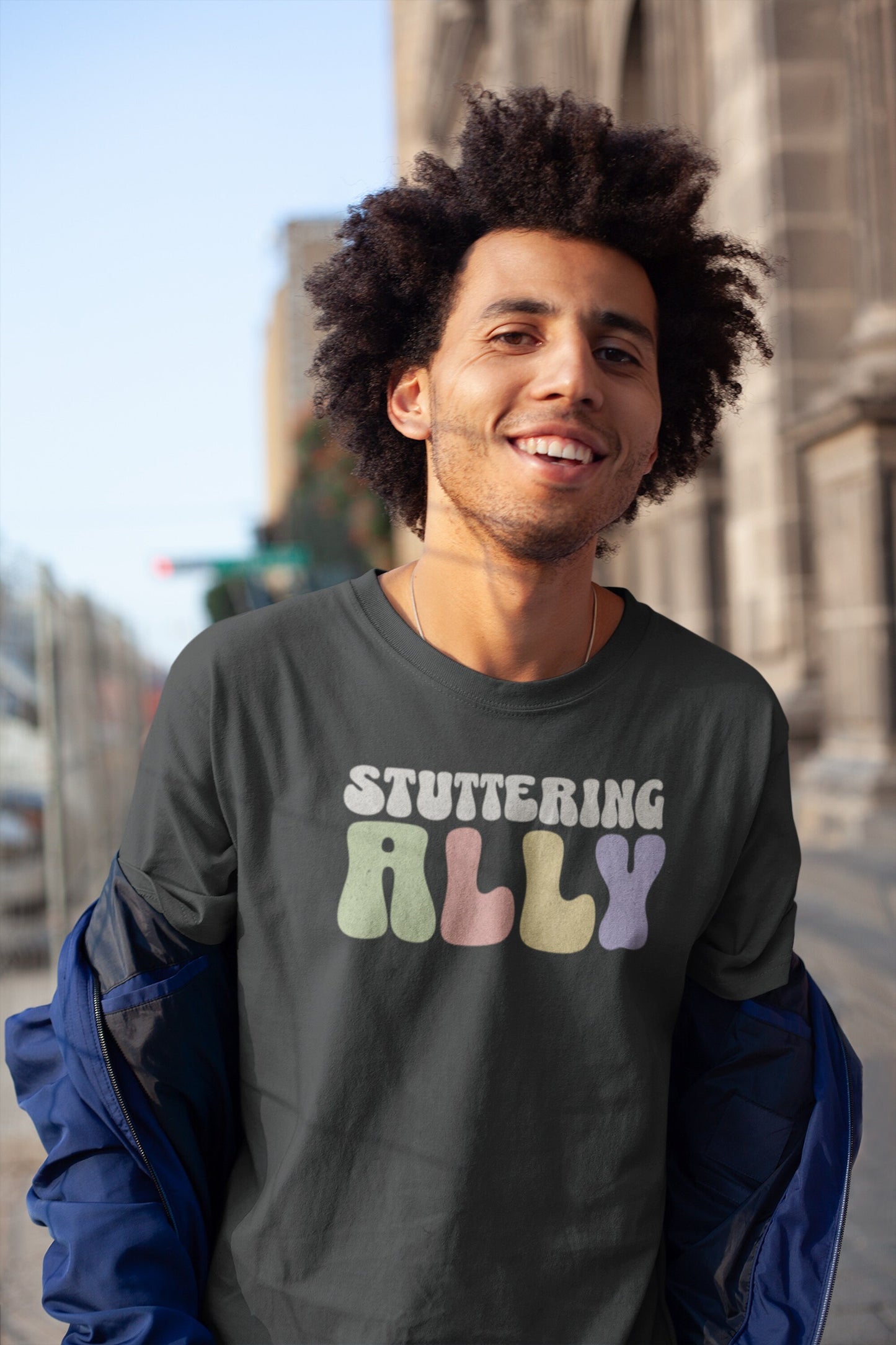 Stuttering Ally Pastel Text Retro Shirt