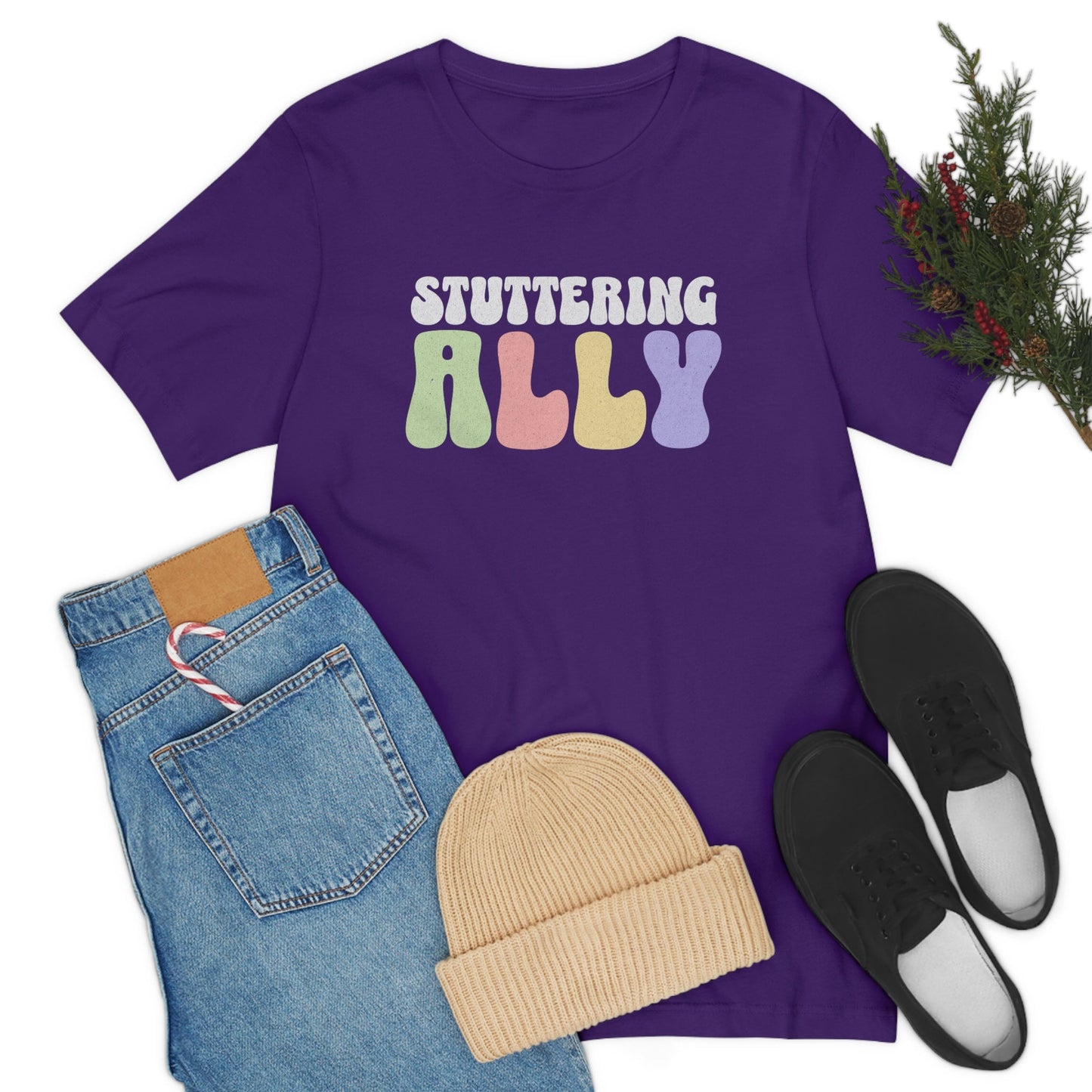 Stuttering Ally Pastel Text Retro Shirt