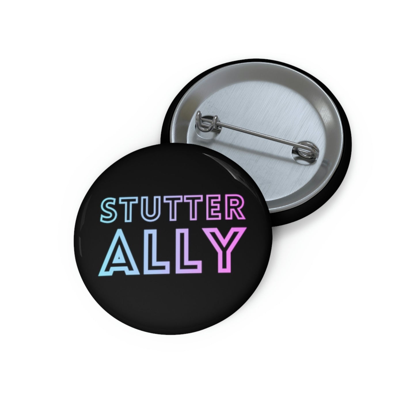 Stutter Ally Pastel Gradient Pin Button, 1.25" 2.25" or 3"