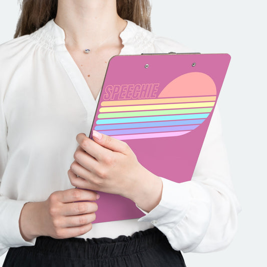 Speechie Retro Pastel Stripe SLP Clipboard