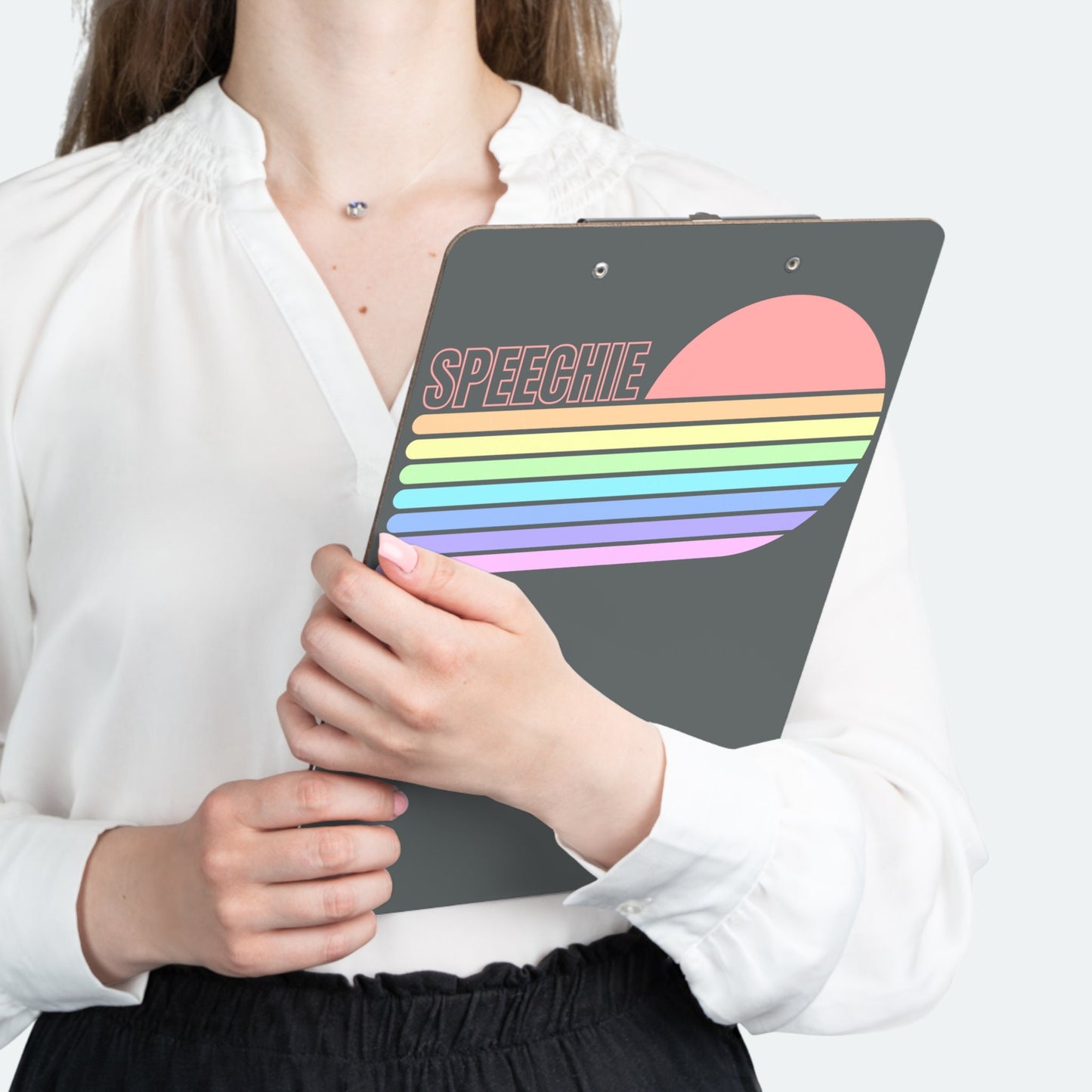 Speechie Retro Pastel Stripe SLP Clipboard