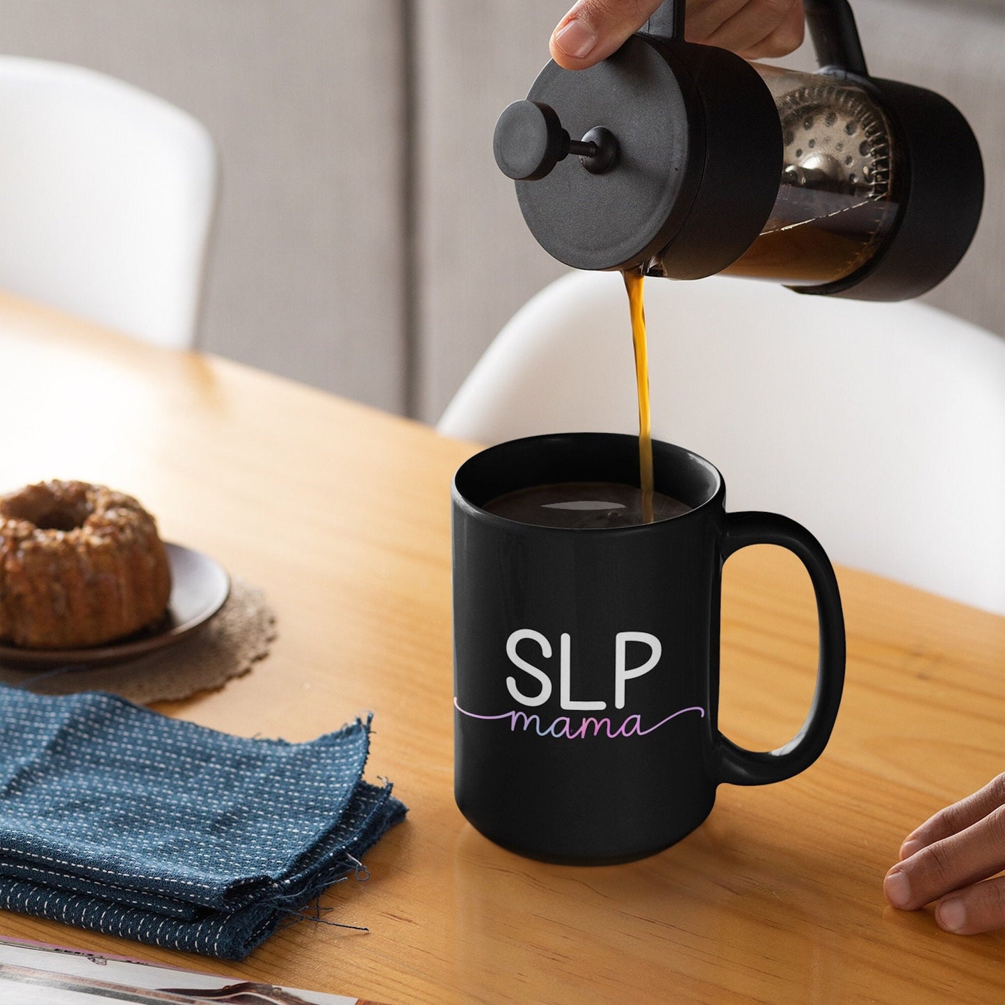 SLP Mama Minimalist Mother's Day Black 15oz Mug