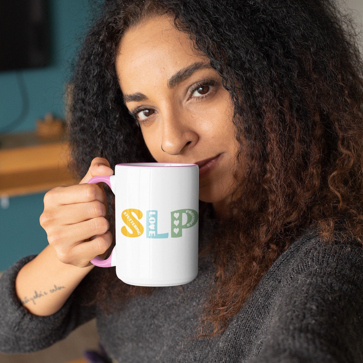 Stuttering Love Provider SLP, 15oz Two-Tone Mug