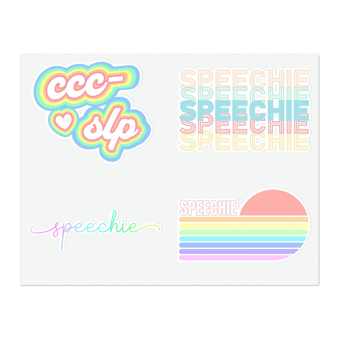 Pastel Speechie Sticker Sheet, 4 x 6" or 8.5 x 11"