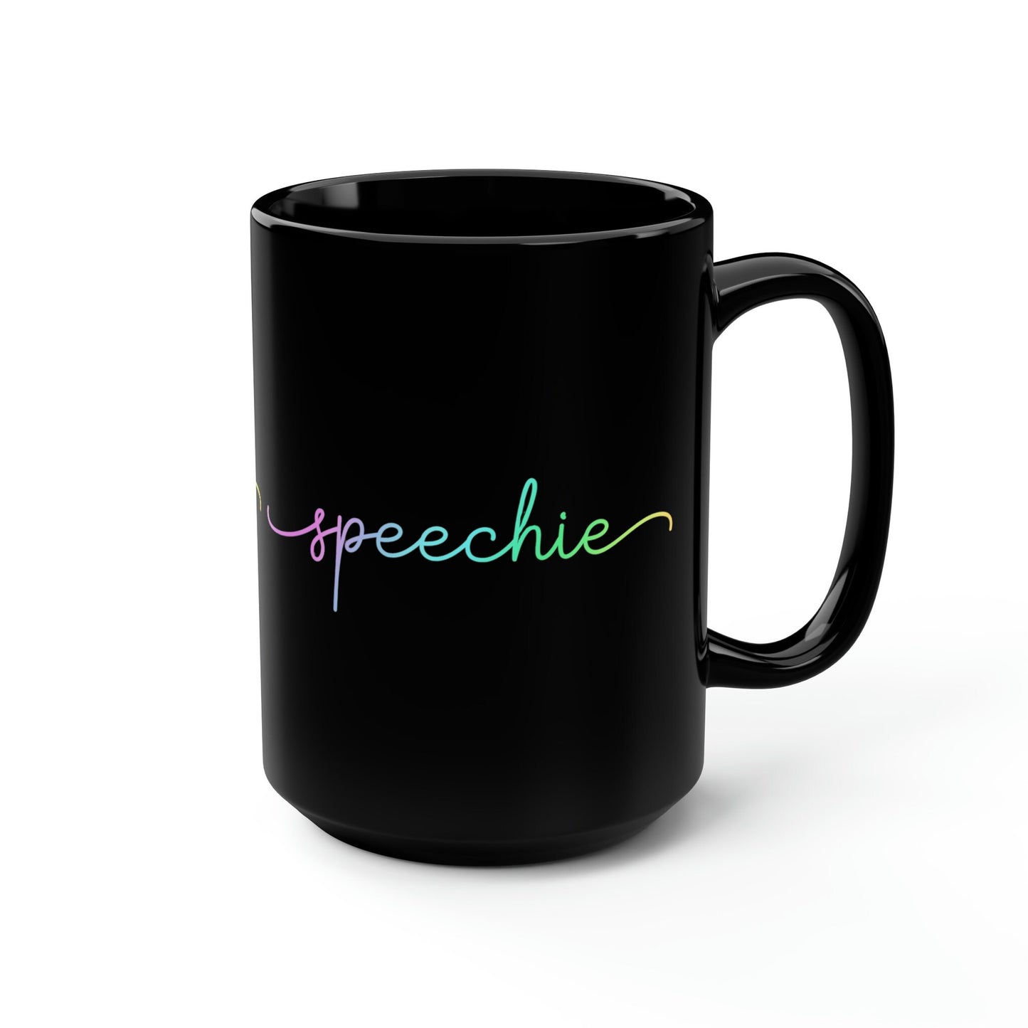 Speechie Minimalist Pastel Gradient Black Mug, 15oz Mug