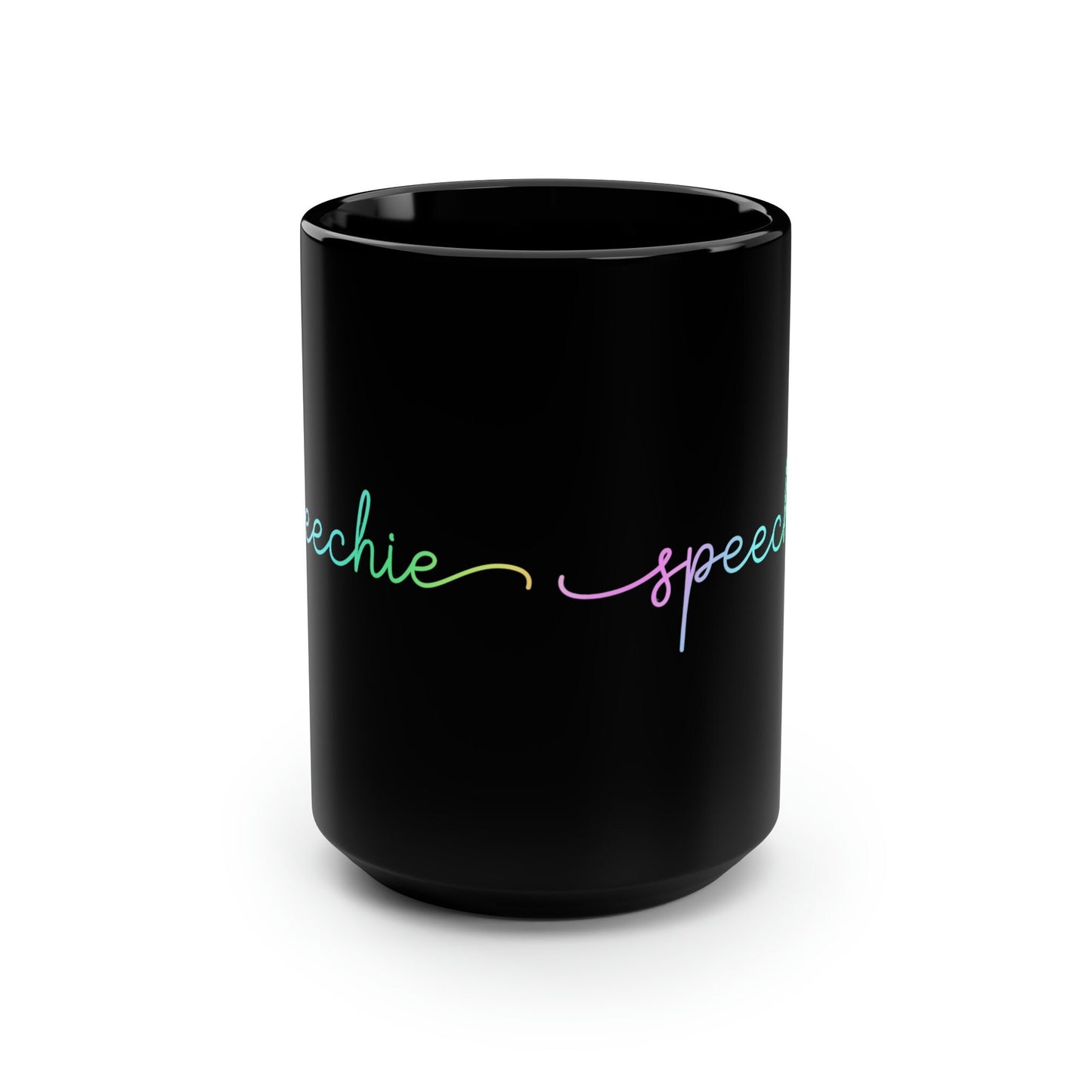 Speechie Minimalist Pastel Gradient Black Mug, 15oz Mug