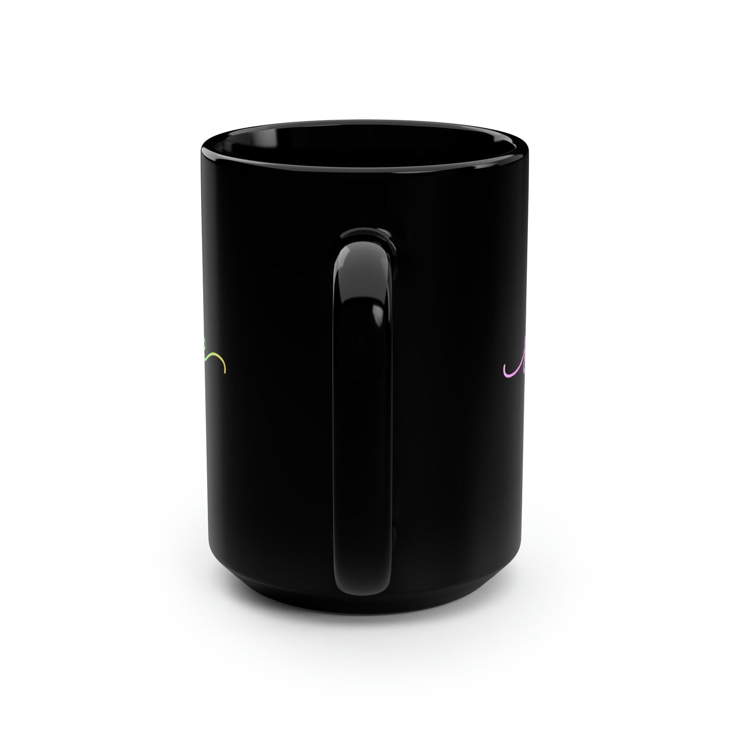 Speechie Minimalist Pastel Gradient Black Mug, 15oz Mug