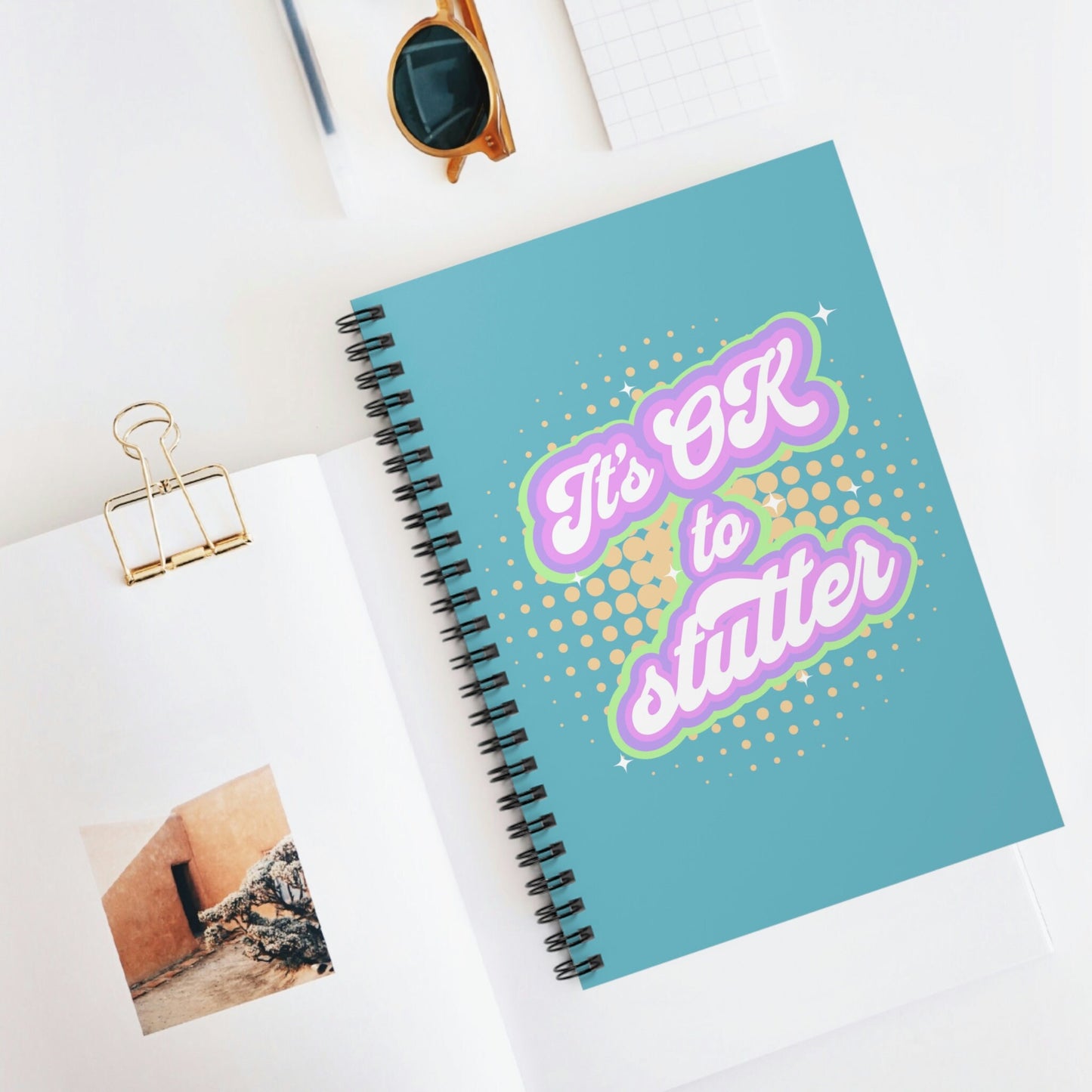 It's OK to Stutter Pastel Retro Notebook