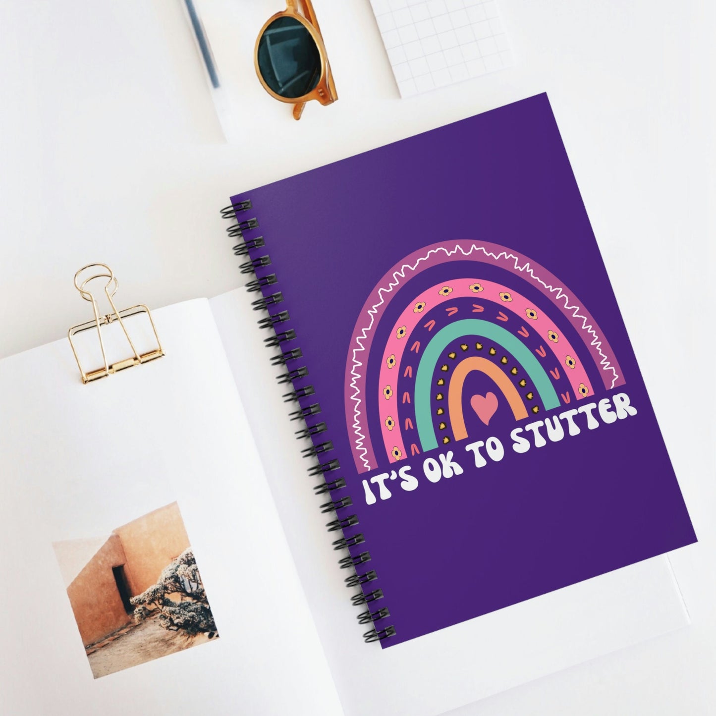 Rainbow It's OK to Stutter Notebook