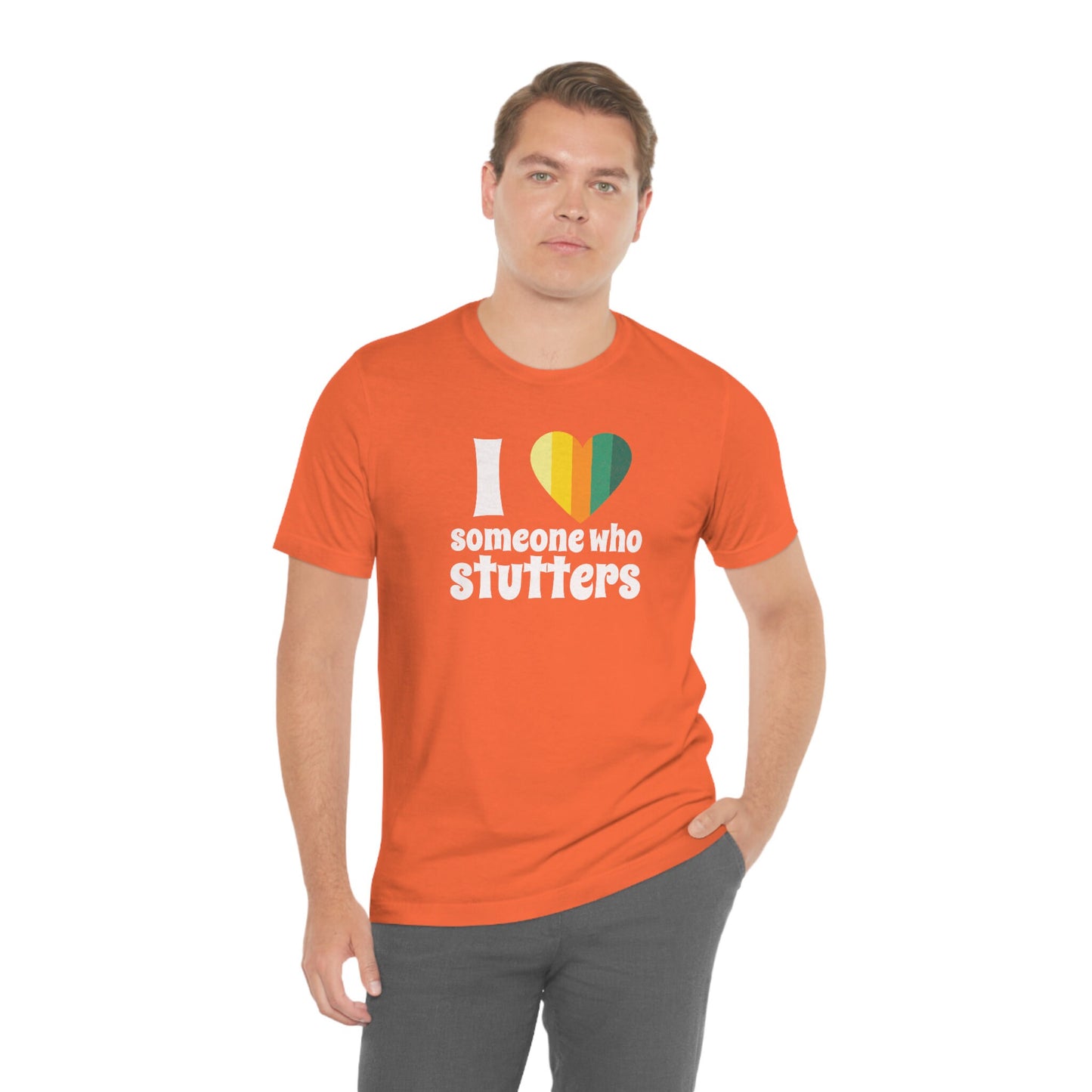 Stutter Ally I Love Someone Who Stutters Retro Heart T-shirt