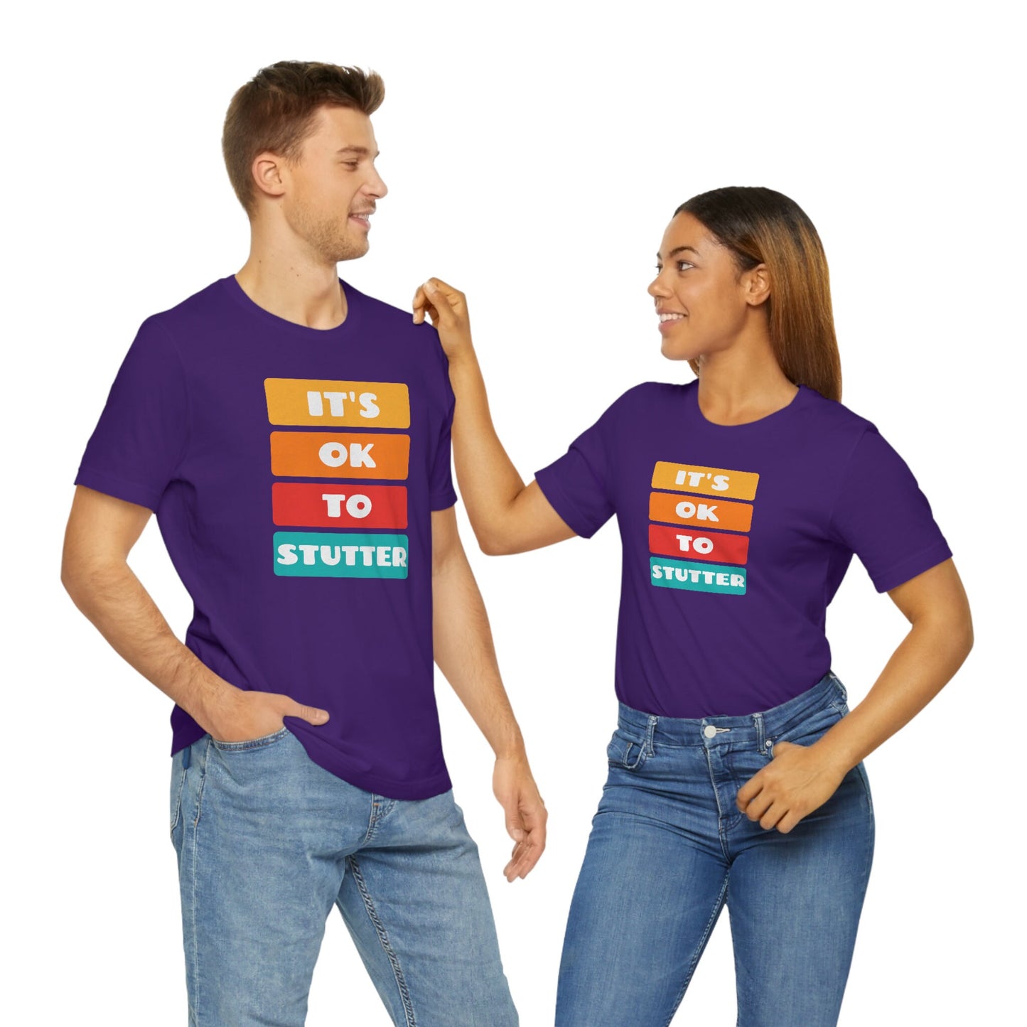 It's OK to Stutter Color Block T-shirt