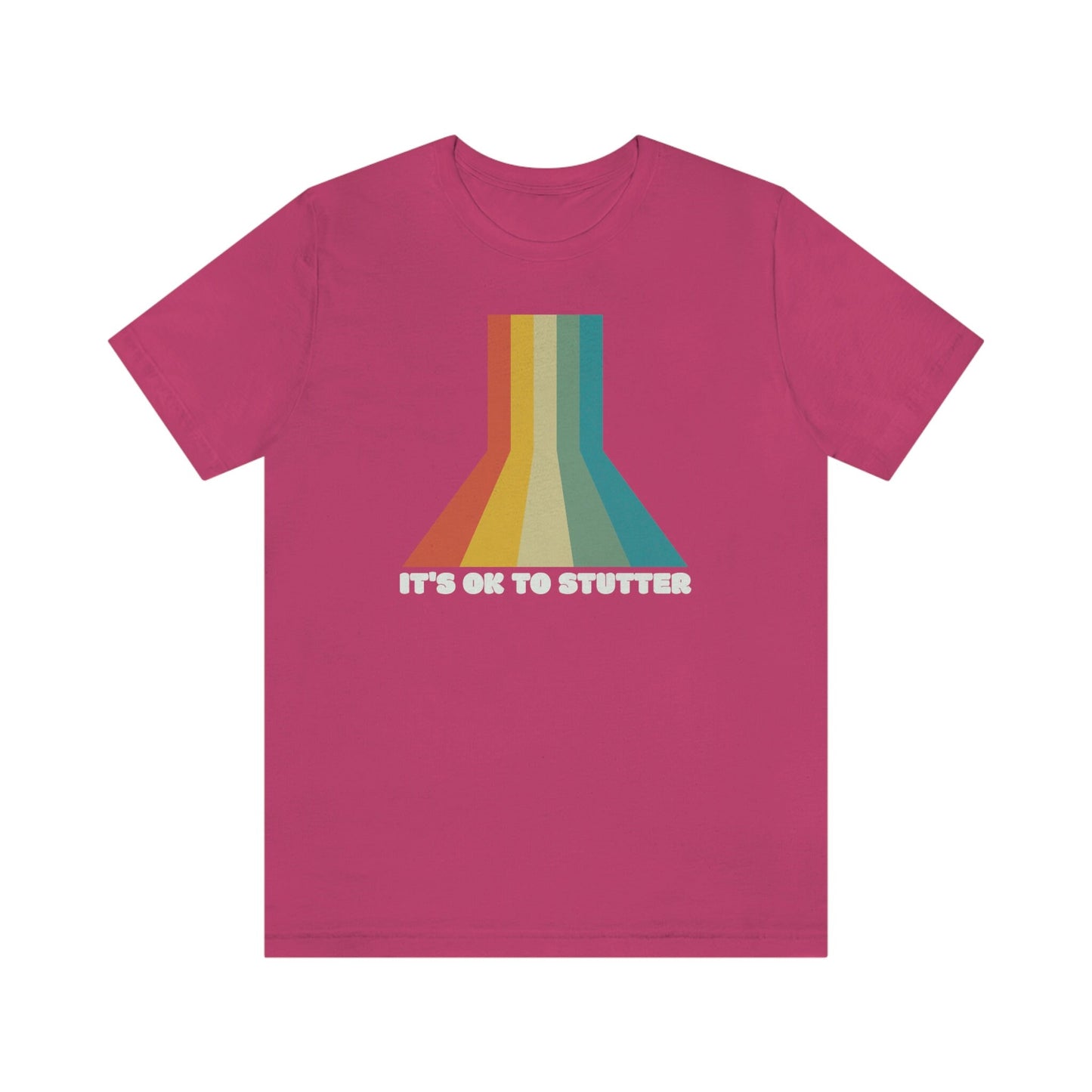 It's OK to Stutter Retro Stripe T-shirt