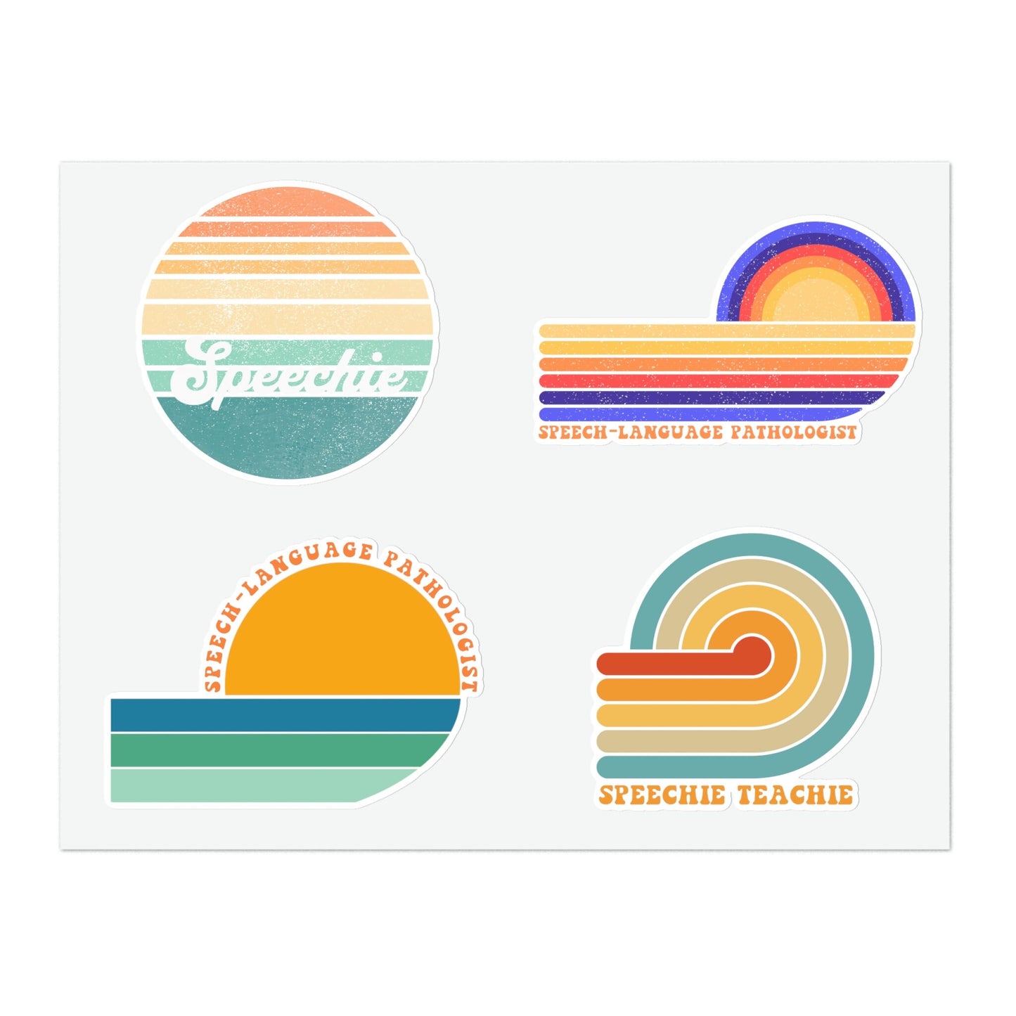 Retro Sun SLP Sticker Sheet, 4 x 6" or 8.5 x 11"