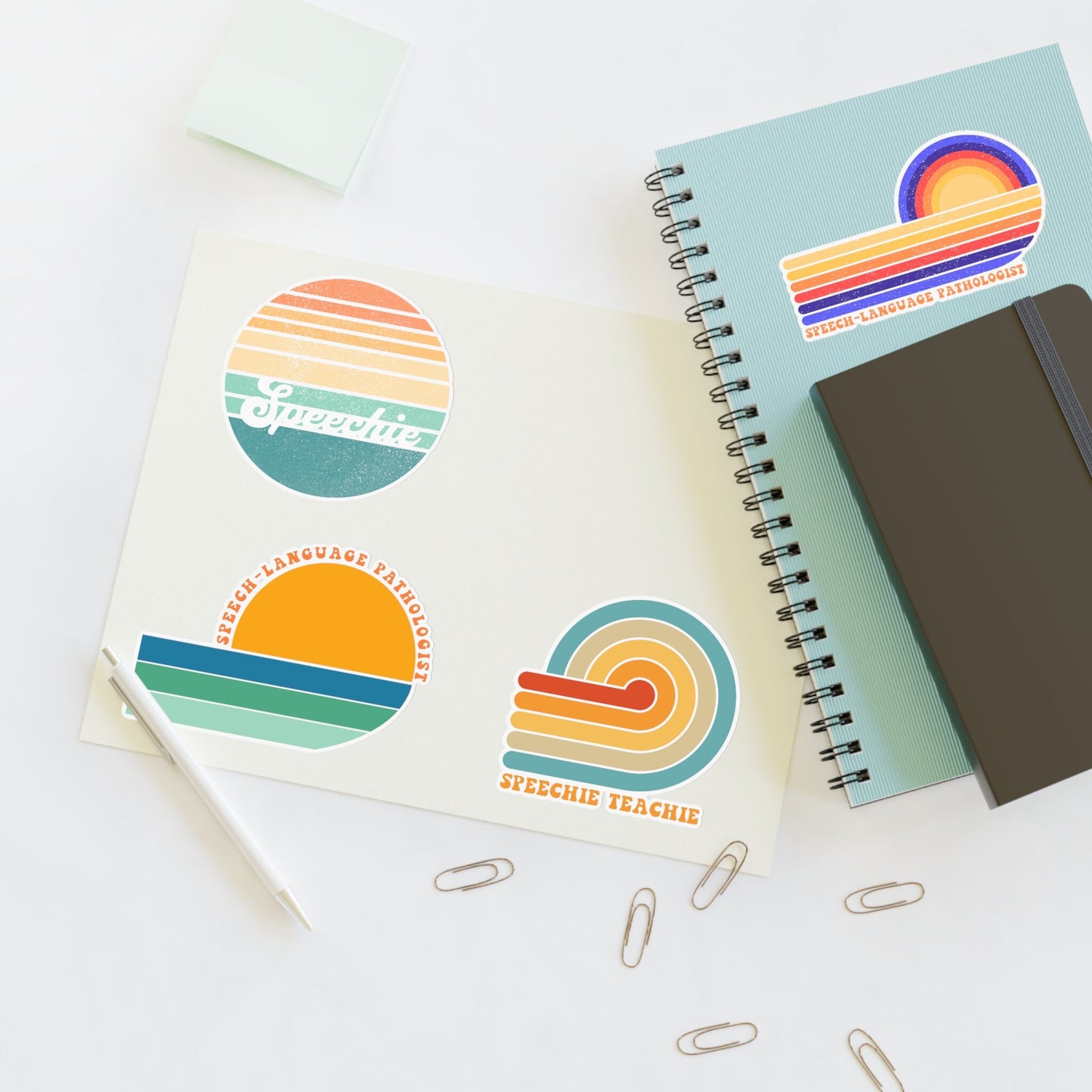 Retro Sun SLP Sticker Sheet, 4 x 6" or 8.5 x 11"