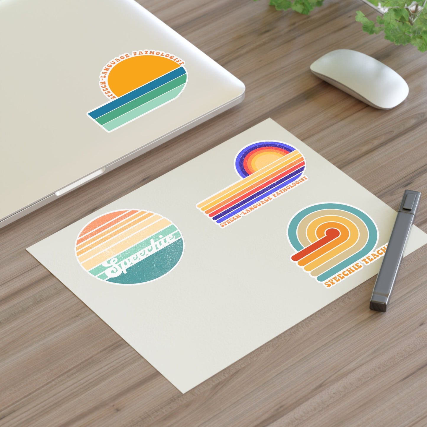 Retro Sun SLP Sticker Sheet, 4 x 6" or 8.5 x 11"