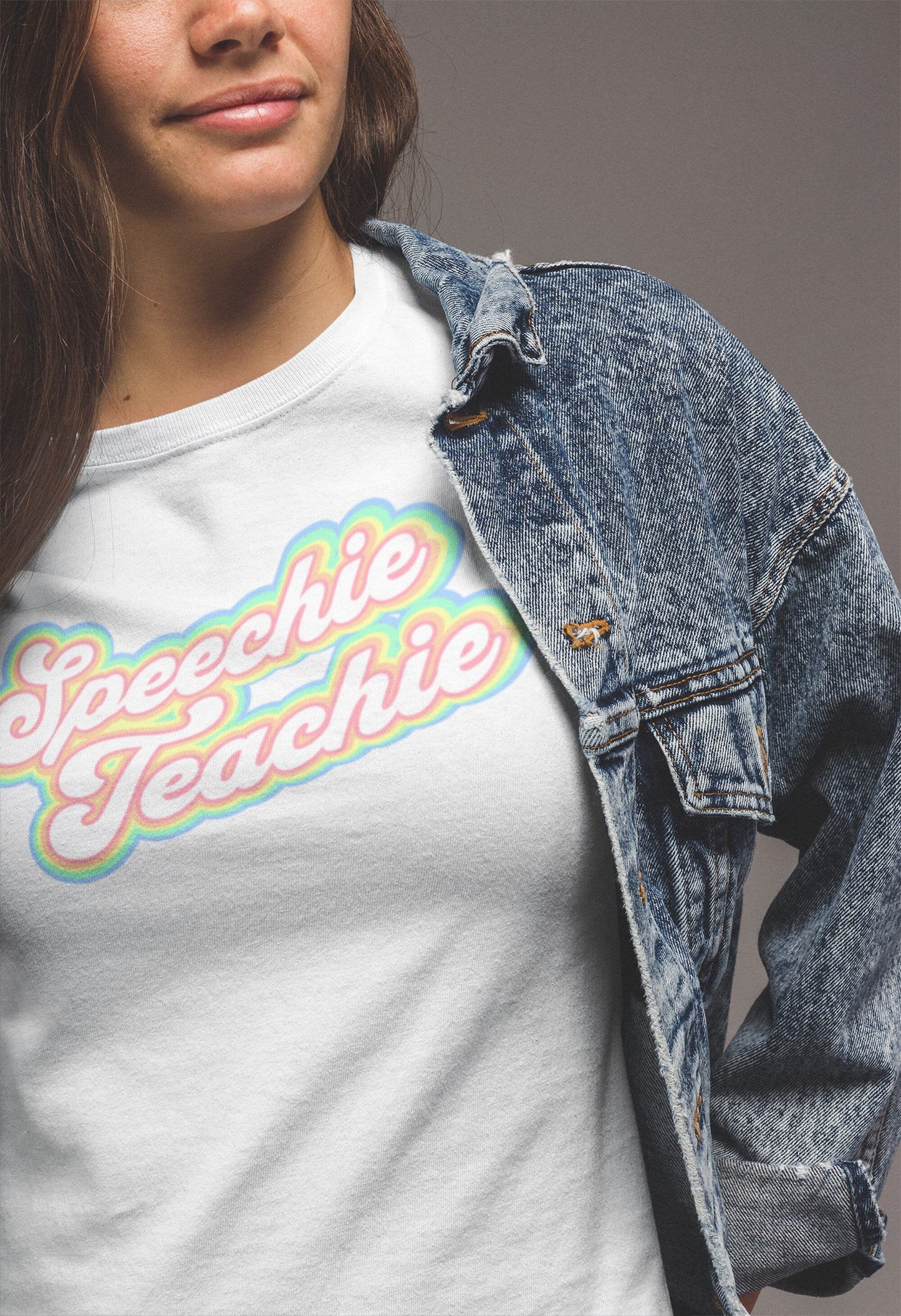 Speechie Teachie Pastel Retro Gift for SLP T-shirt