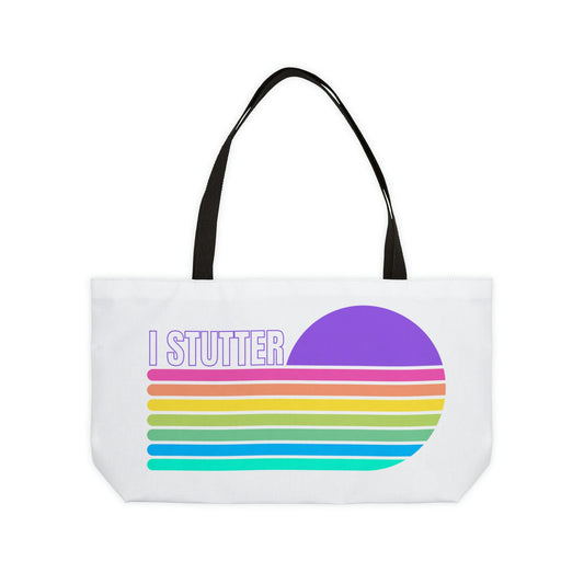 I Stutter Retro Sun Pastel Weekender Tote Bag