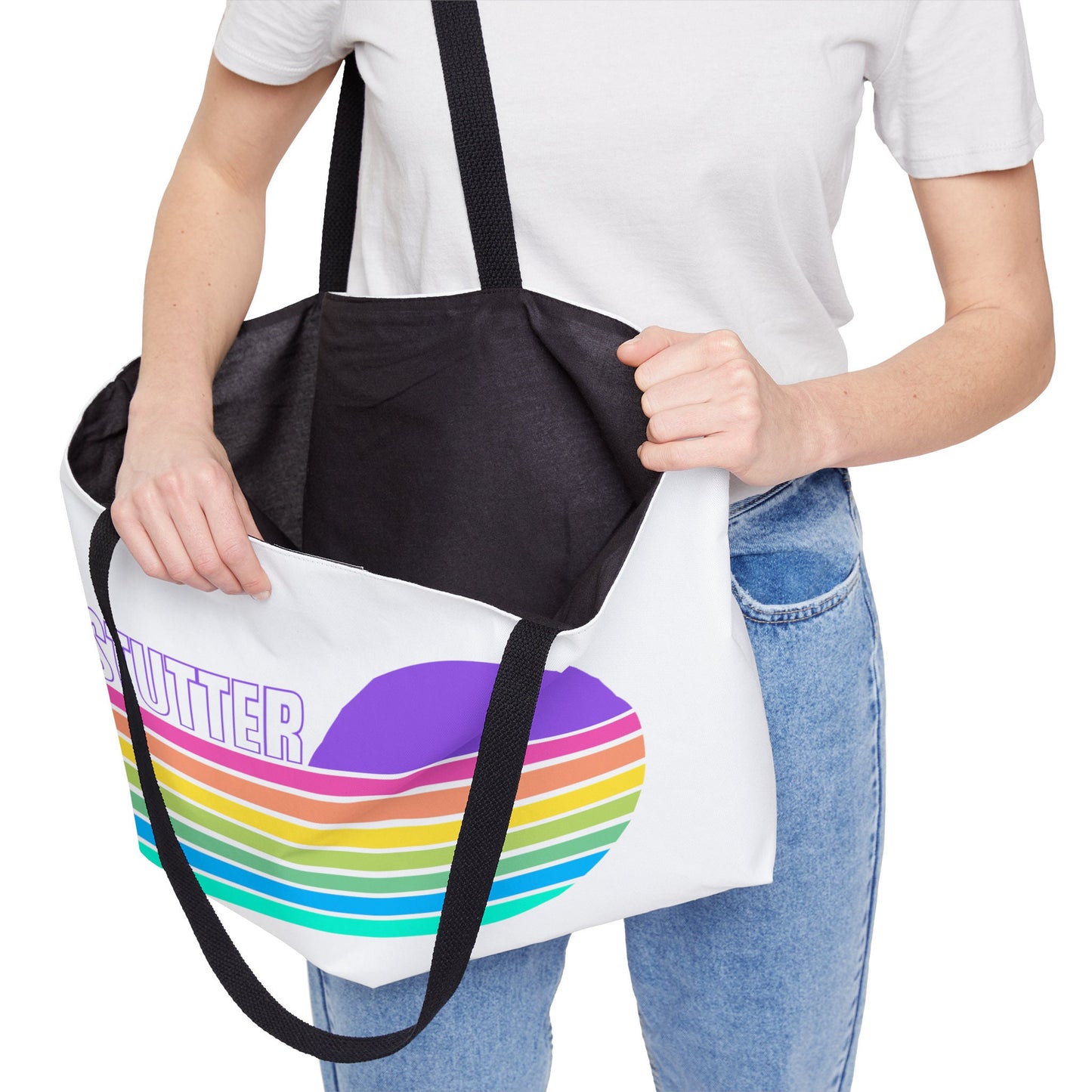 I Stutter Retro Sun Pastel Weekender Tote Bag