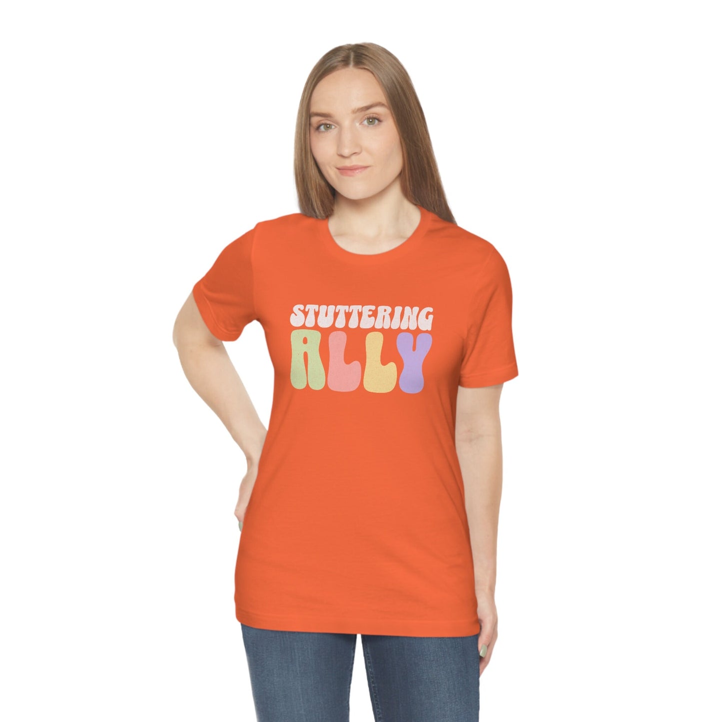 Stuttering Ally Pastel Text Retro Shirt