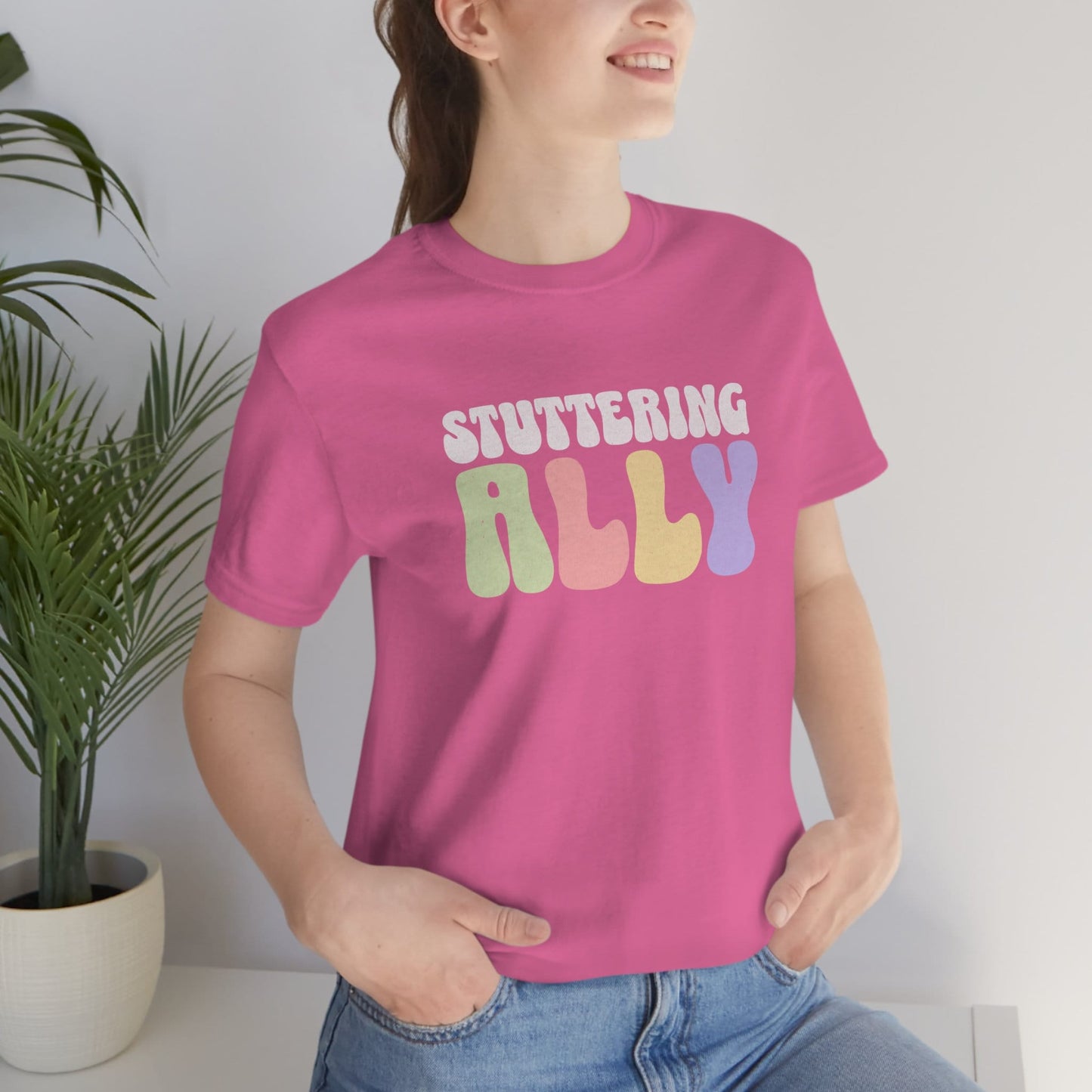 Stuttering Ally Pastel Text Retro Shirt