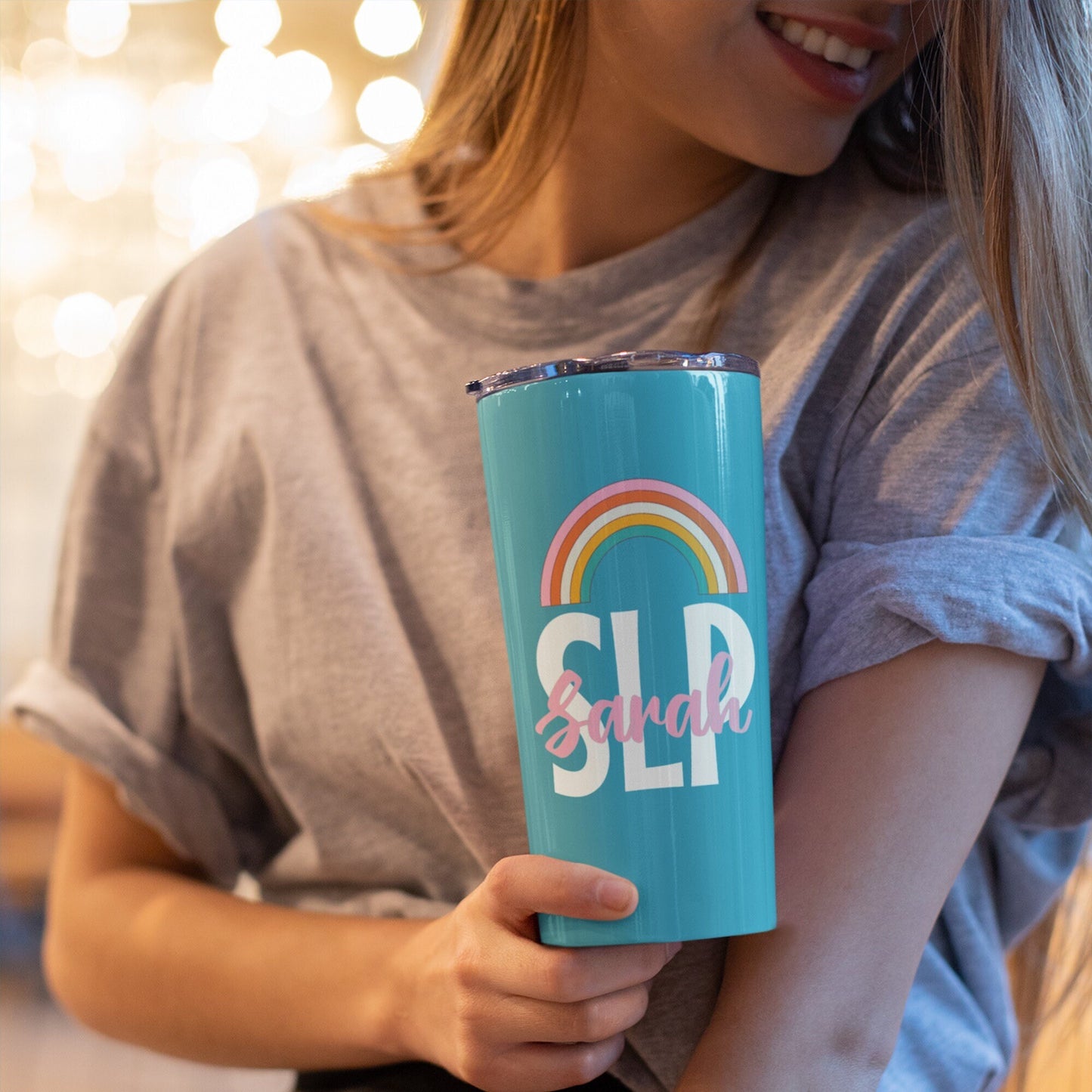 SLP Custom Name Stainless Rainbow Tumbler 20oz